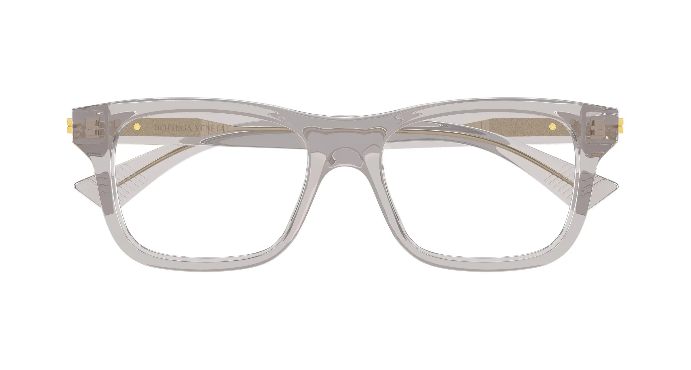 Bottega Veneta BV1412O 007 Montature da vista Acetato Grigio Trasparente Squadrata - immagine 2