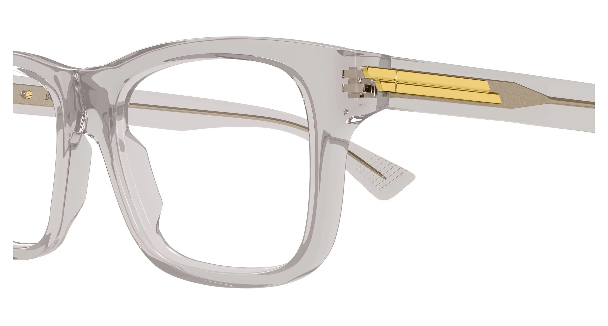 Bottega Veneta BV1412O 007 Montature da vista Acetato Grigio Trasparente Squadrata - immagine 3