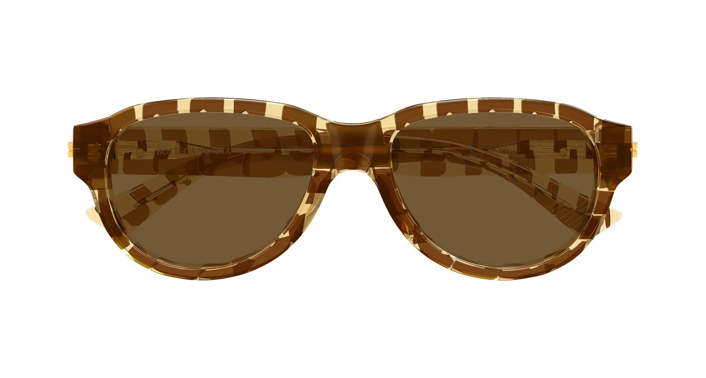 Bottega Veneta BV1410S 004 Occhiali da sole Acetato Marrone Marrone Rotonda - immagine 2