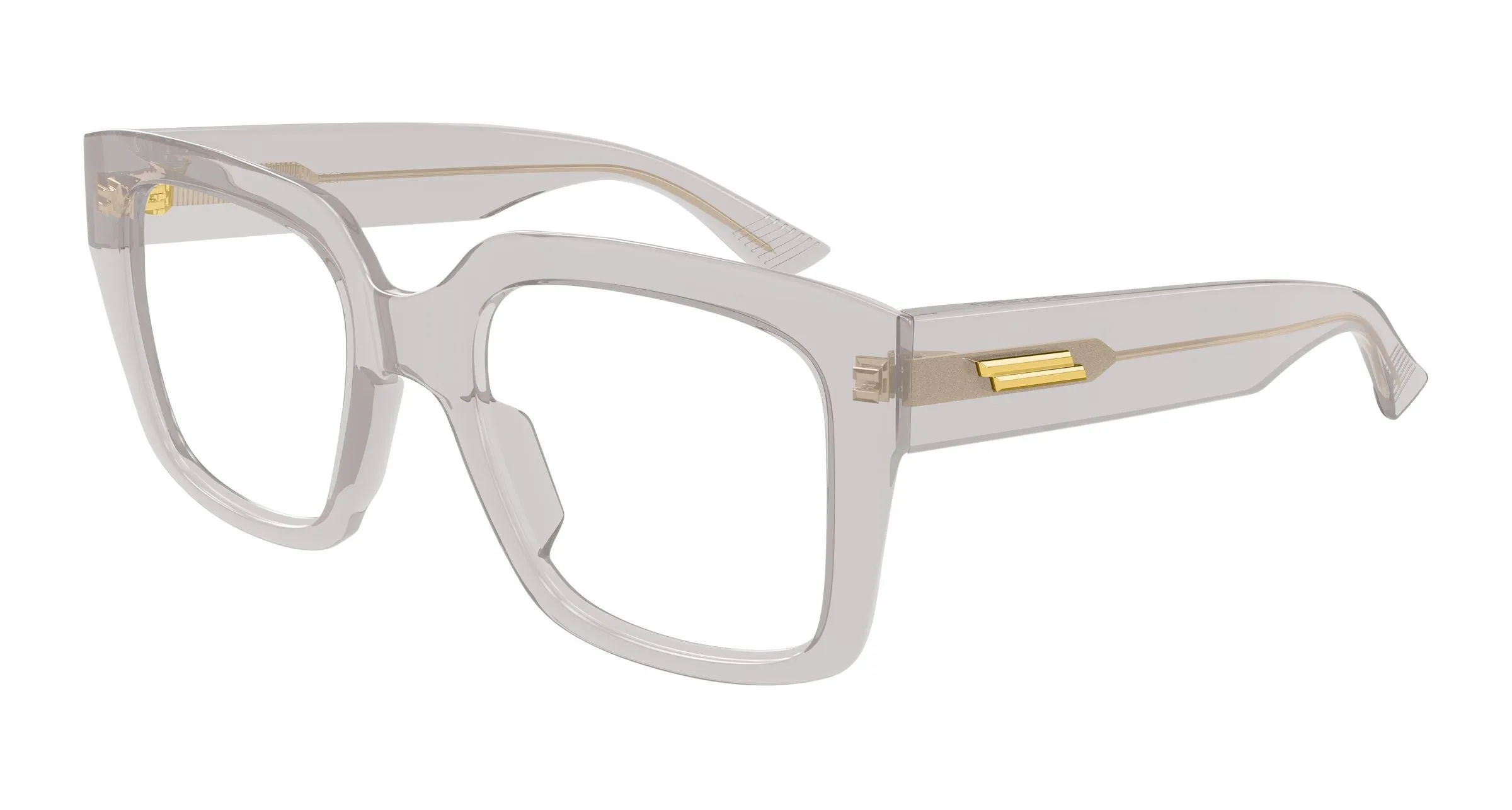 Bottega Veneta BV1409O 004 Montature da vista Acetato Grigio Trasparente Squadrata - immagine 1