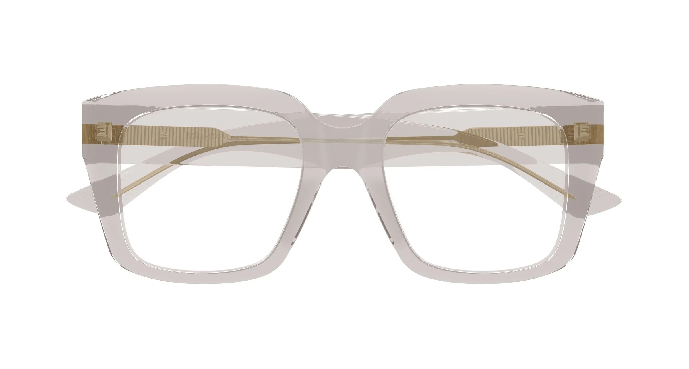 Bottega Veneta BV1409O 004 Montature da vista Acetato Grigio Trasparente Squadrata - immagine 2