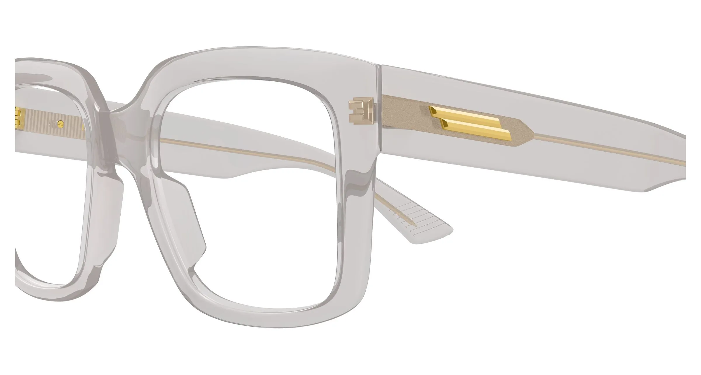 Bottega Veneta BV1409O 004 Montature da vista Acetato Grigio Trasparente Squadrata - immagine 3