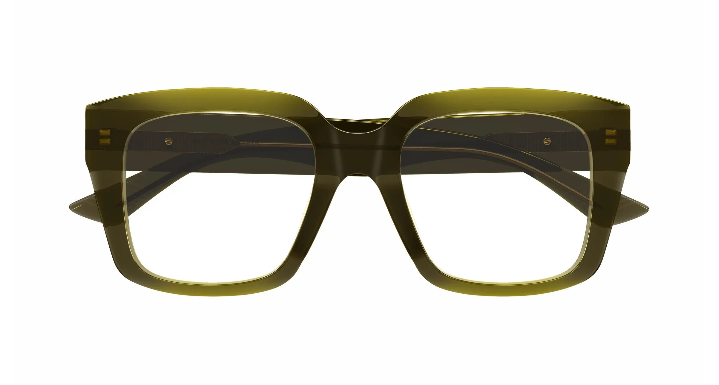 Bottega Veneta BV1409O 003 Montature da vista Acetato Verde Trasparente Squadrata - immagine 2