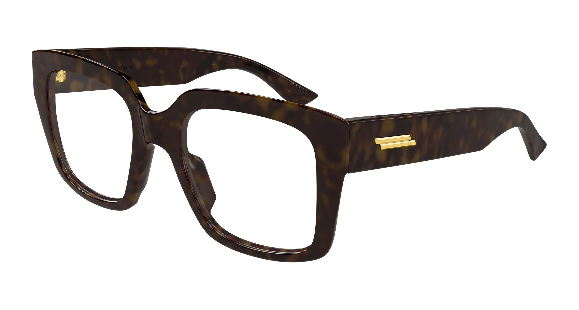 Bottega Veneta BV1409O 002 Montature da vista Acetato Havana Trasparente Squadrata - immagine 1