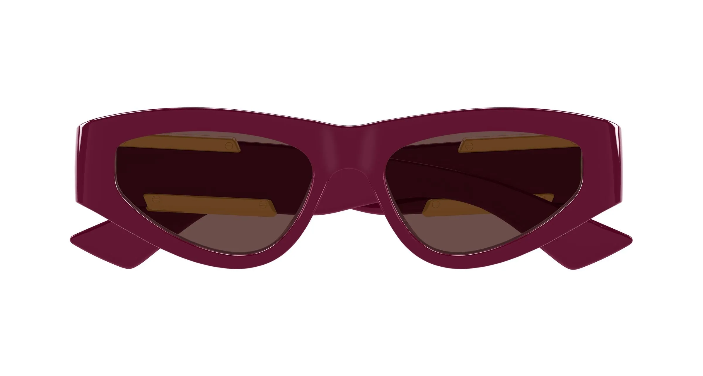 Bottega Veneta BV1407S 004 Occhiali da sole Bio-iniettato Rosso Marrone Cat Eye - immagine 2