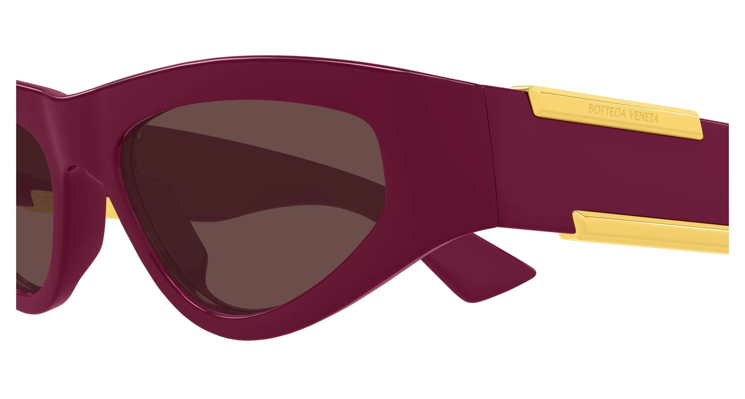 Bottega Veneta BV1407S 004 Occhiali da sole Bio-iniettato Rosso Marrone Cat Eye - immagine 3