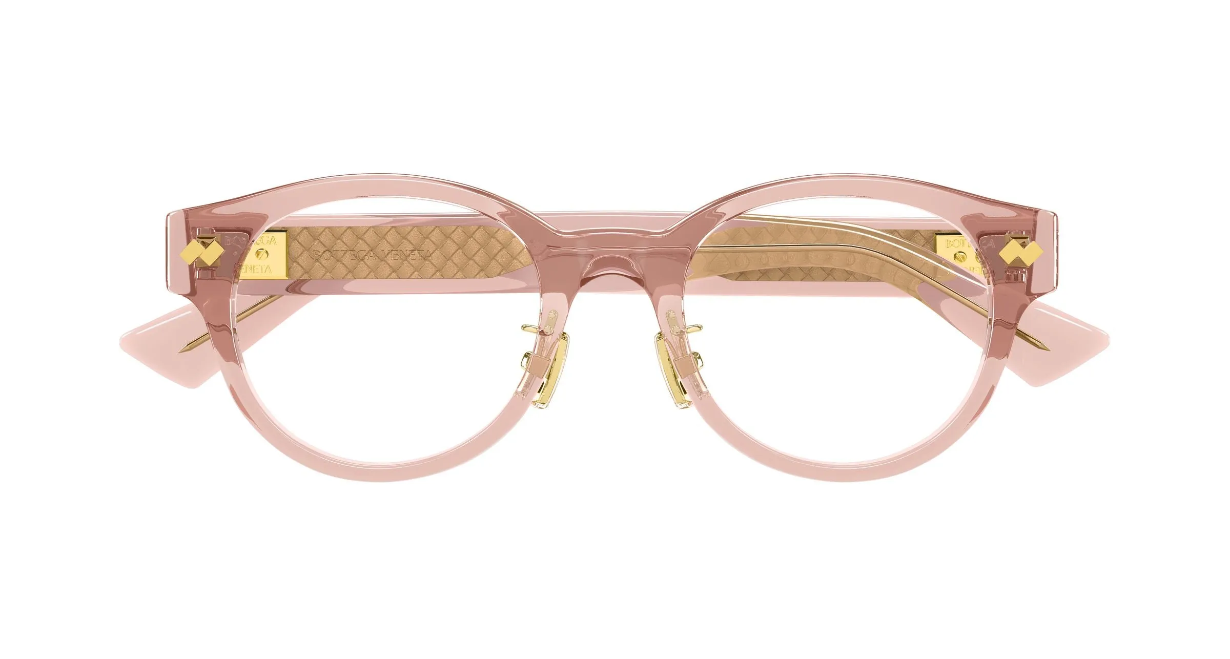 Bottega Veneta BV1405OA 004 Montature da vista Acetato Rosso Trasparente Rotonda - immagine 2