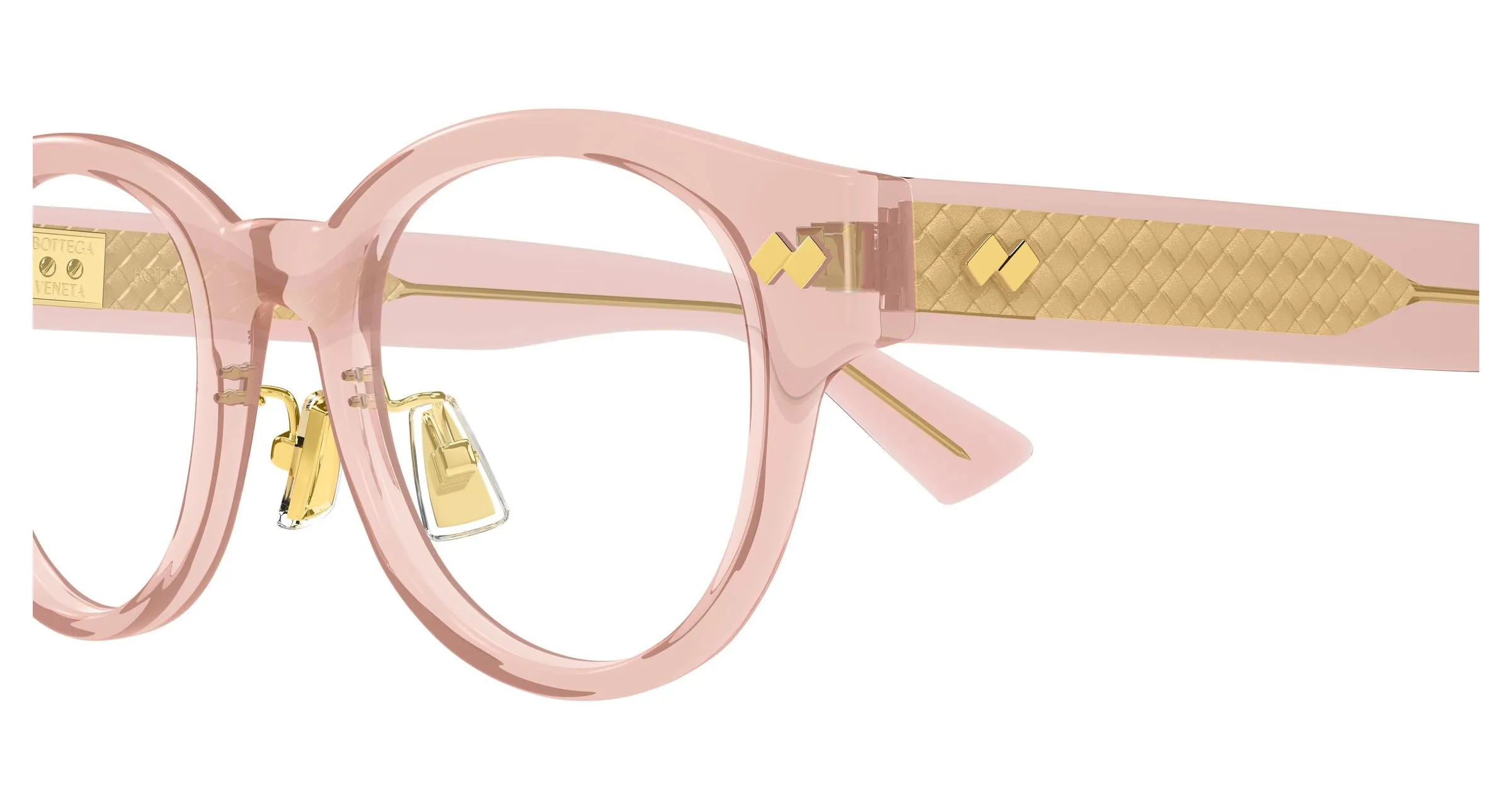 Bottega Veneta BV1405OA 004 Montature da vista Acetato Rosso Trasparente Rotonda - immagine 3