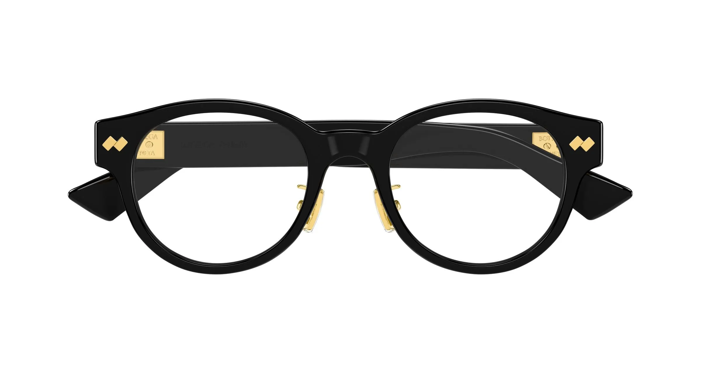 Bottega Veneta BV1405OA 001 Montature da vista Acetato Nero Trasparente Rotonda - immagine 2