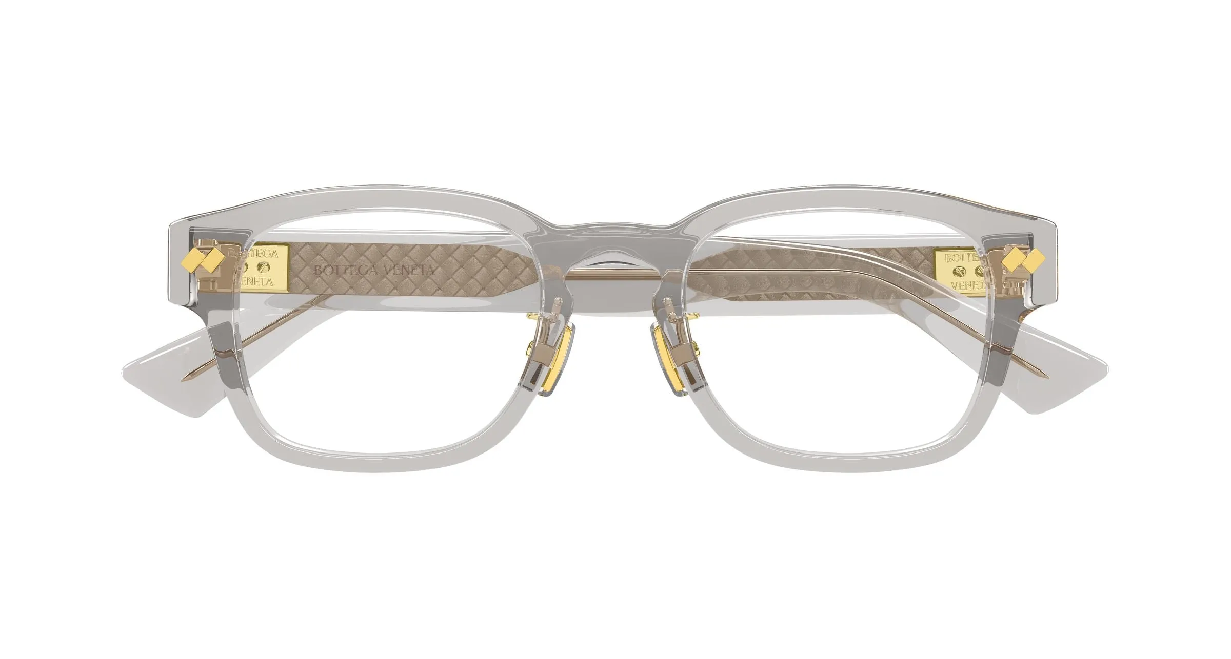 Bottega Veneta BV1404OA 008 Montature da vista Acetato Grigio Trasparente Squadrata - immagine 2