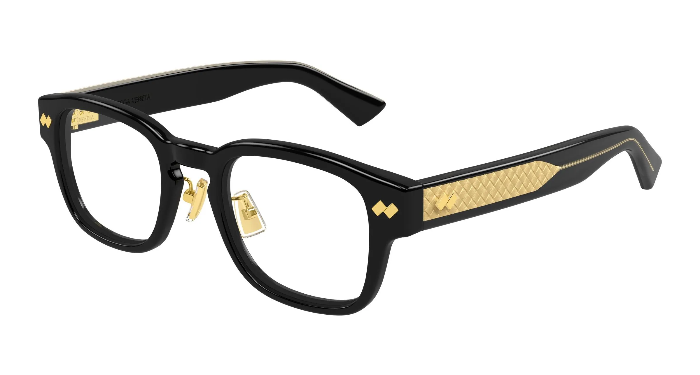 Bottega Veneta BV1404OA 005 Montature da vista Acetato Nero Trasparente Squadrata - immagine 1