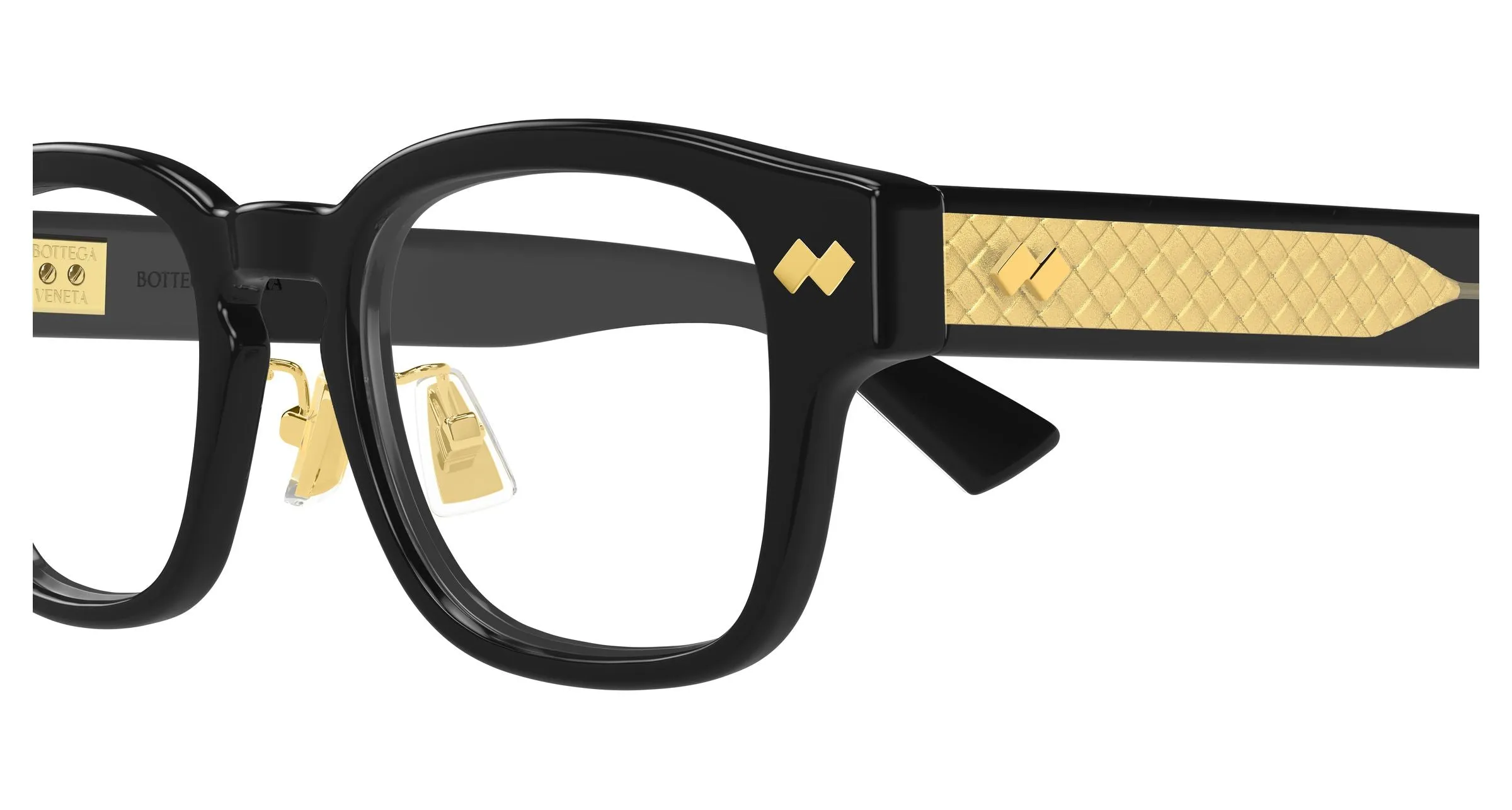 Bottega Veneta BV1404OA 005 Montature da vista Acetato Nero Trasparente Squadrata - immagine 3