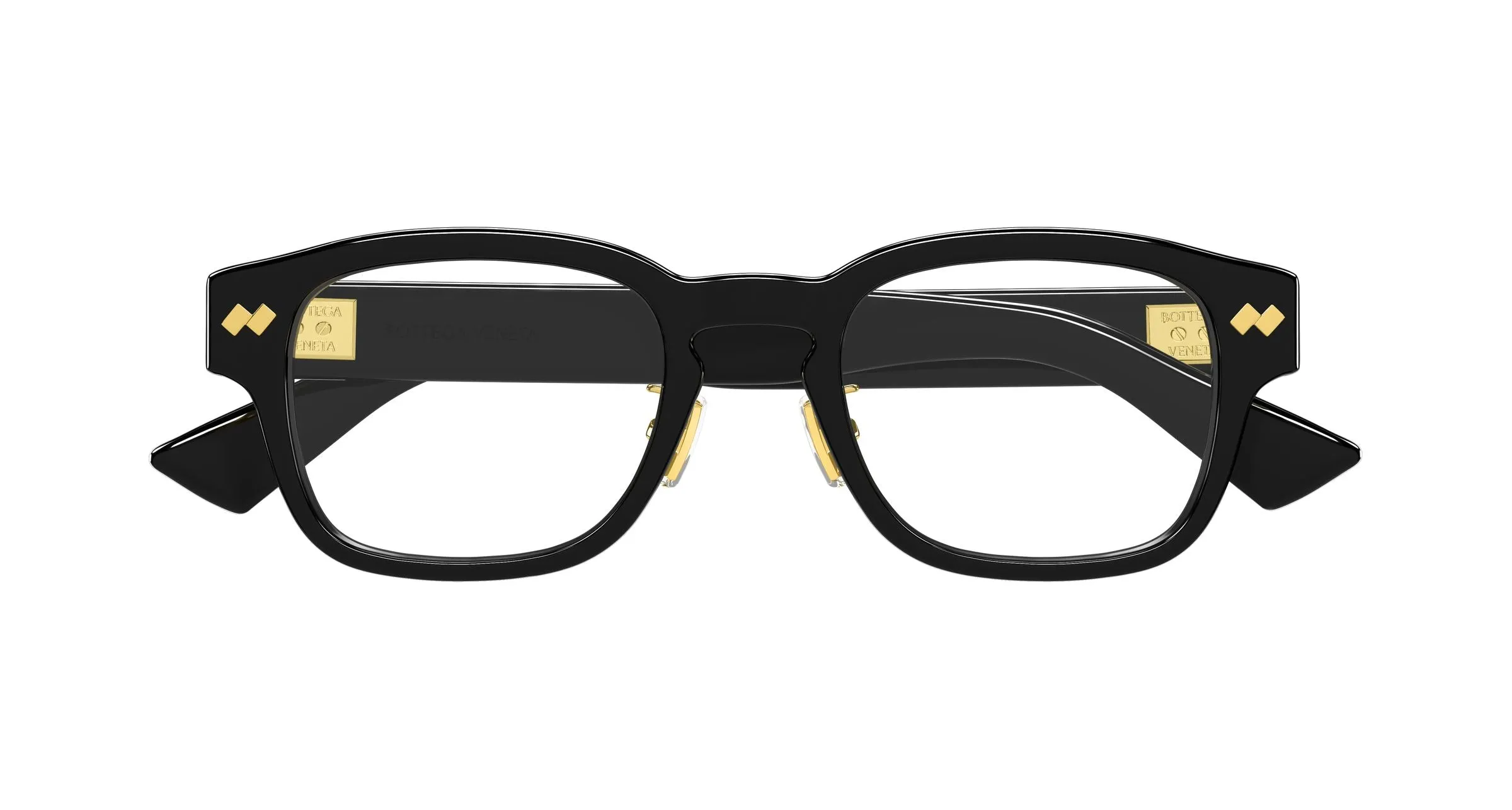 Bottega Veneta BV1404OA 001 Montature da vista Acetato Nero Trasparente Squadrata - immagine 2