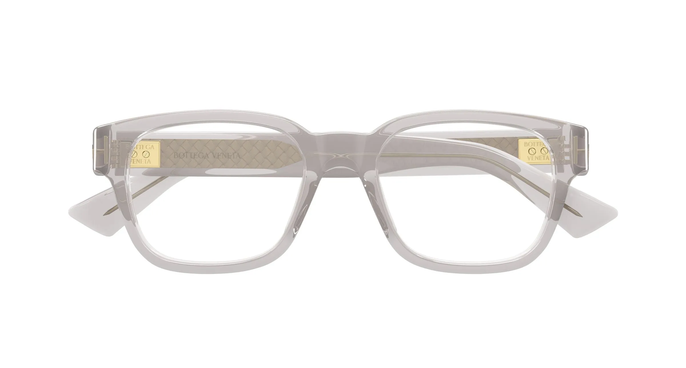 Bottega Veneta BV1403O 008 Montature da vista Acetato Grigio Trasparente Squadrata - immagine 2