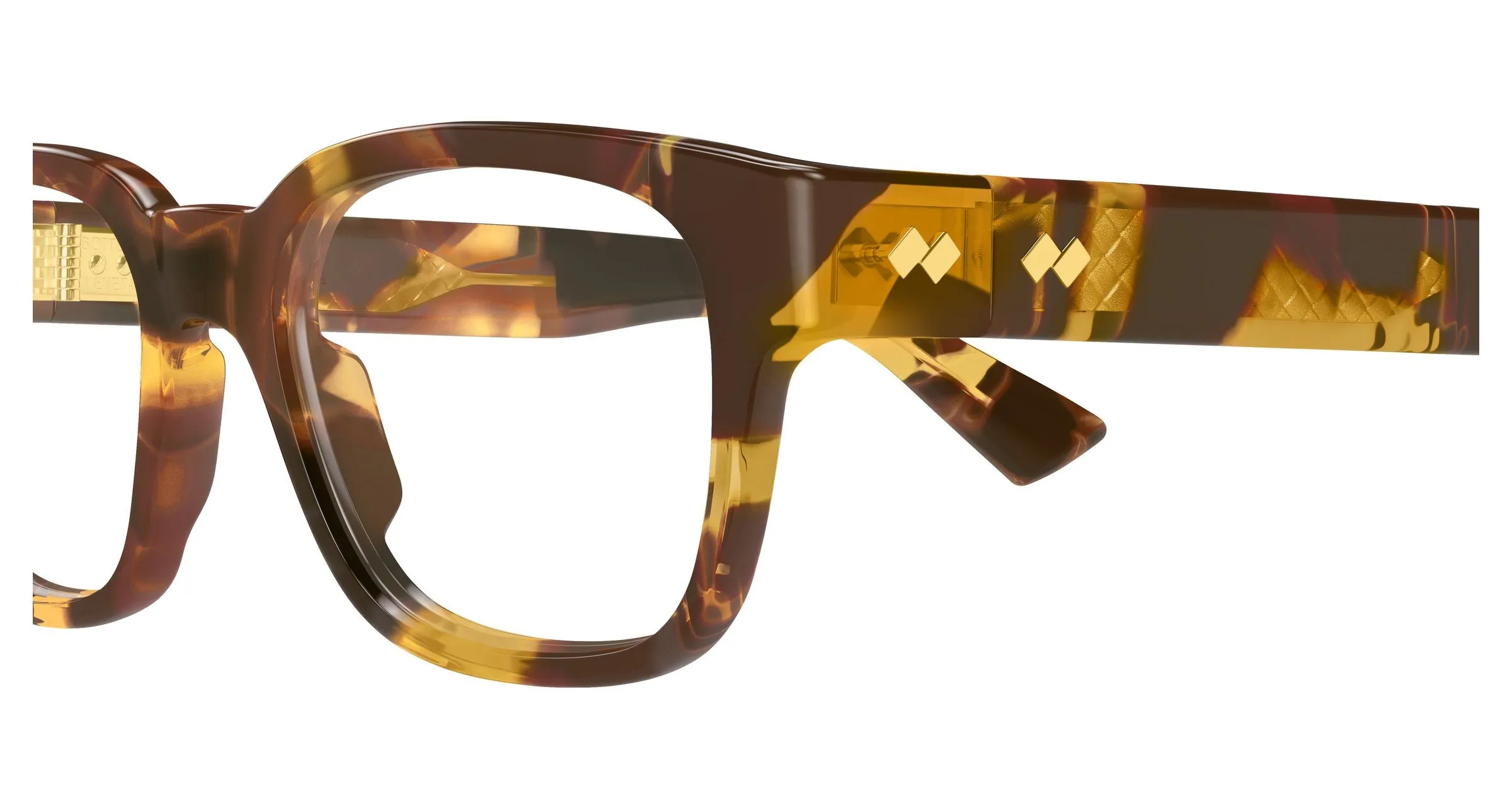 Bottega Veneta BV1403O 006 Montature da vista Acetato Havana Trasparente Squadrata - immagine 3