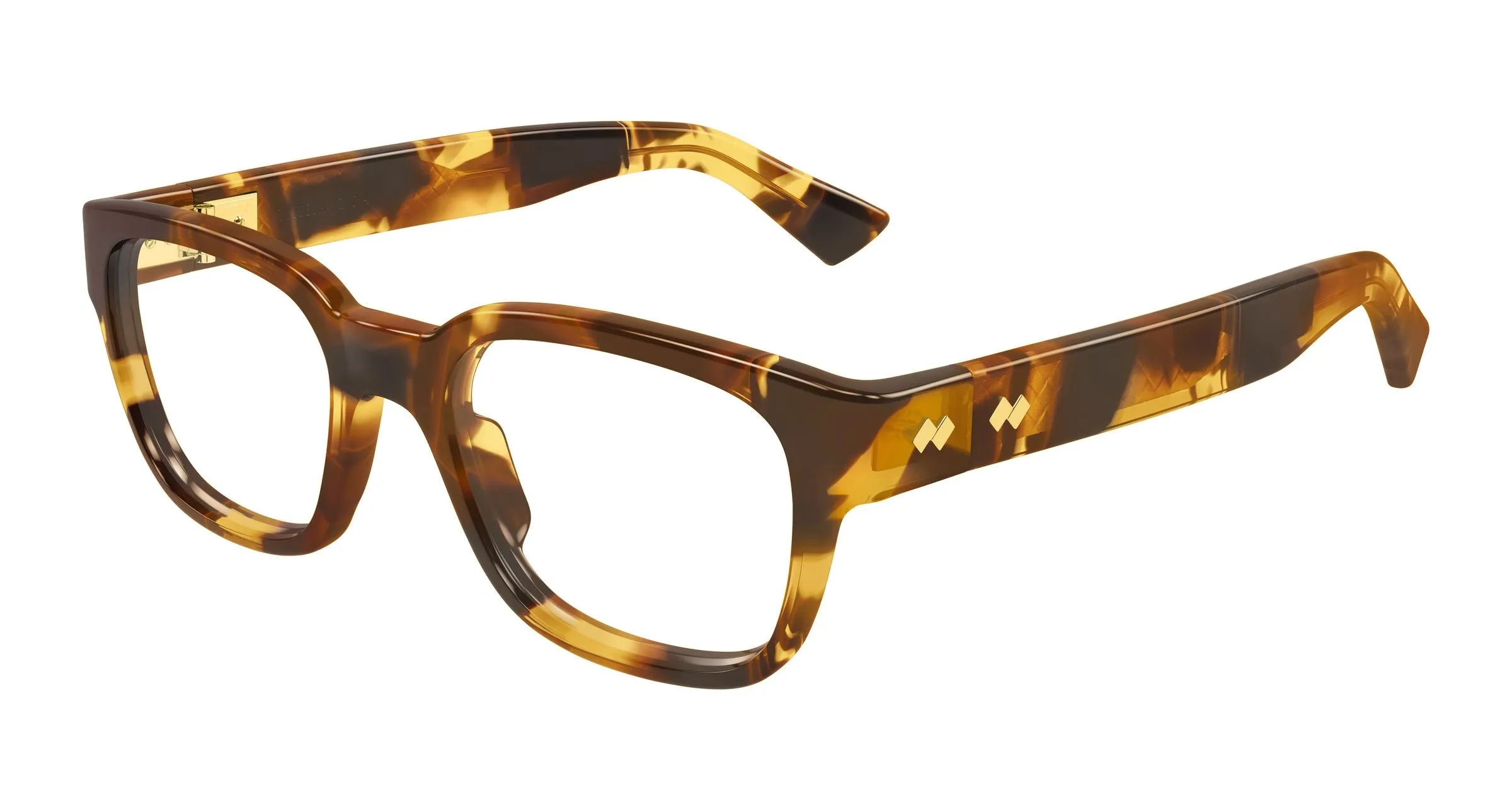 Bottega Veneta BV1403O 002 Montature da vista Acetato Havana Trasparente Squadrata - immagine 1