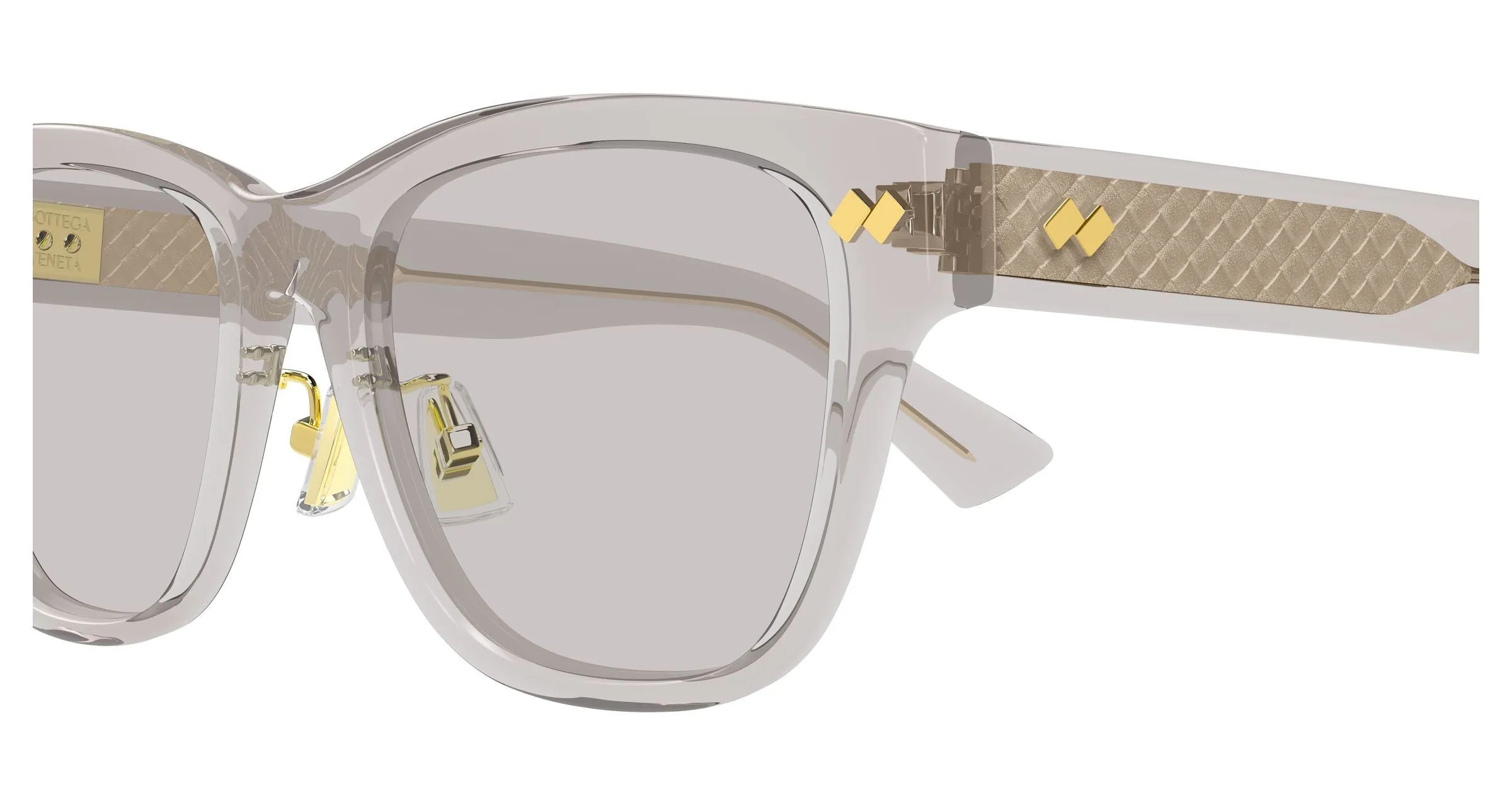 Bottega Veneta BV1402SK 004 Occhiali da sole Acetato Grigio Grigio Squadrata - immagine 3