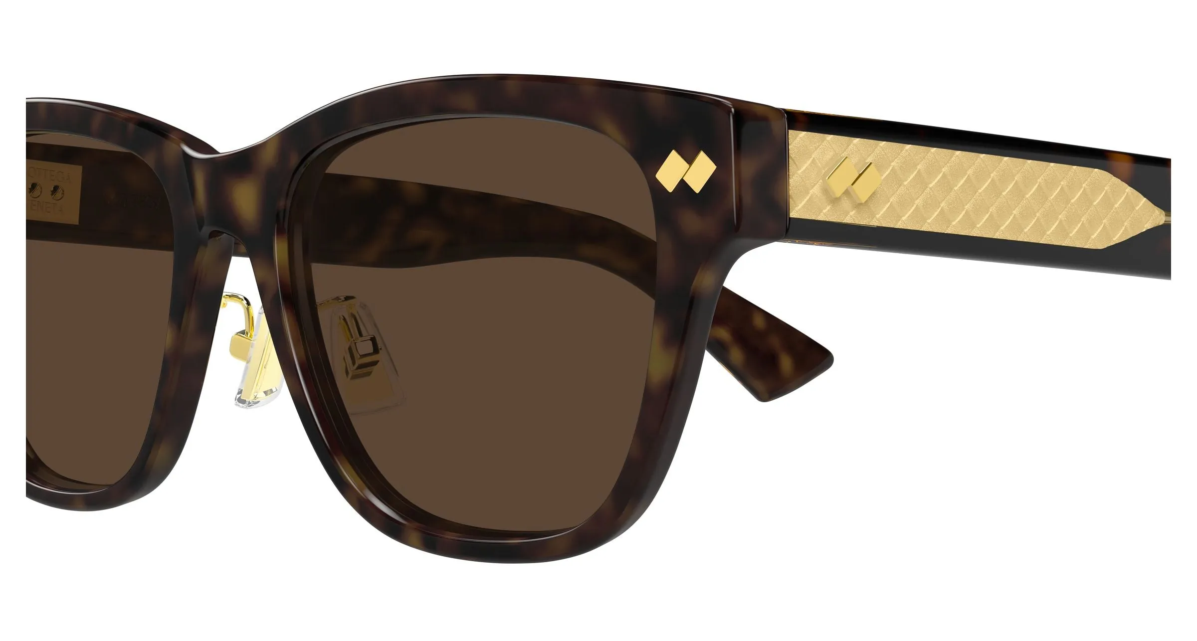 Bottega Veneta BV1402SK 002 Occhiali da sole Acetato Havana Marrone Squadrata - immagine 3