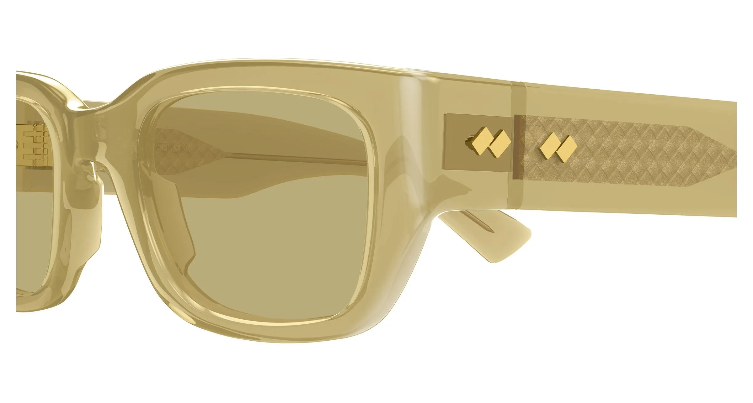Bottega Veneta BV1400S 004 Occhiali da sole Acetato Giallo Marrone Squadrata - immagine 3
