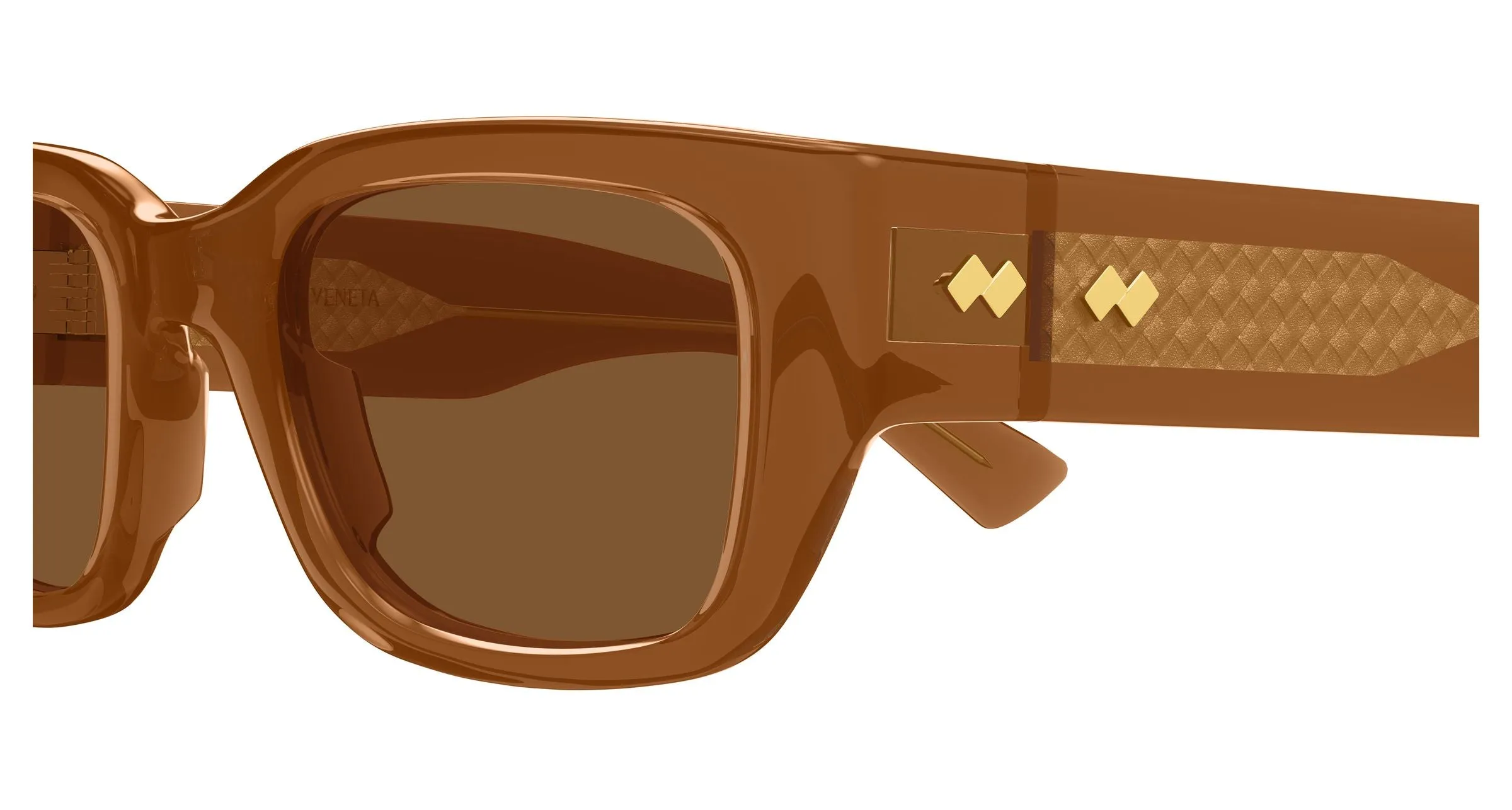 Bottega Veneta BV1400S 003 Occhiali da sole Acetato Marrone Marrone Squadrata - immagine 3