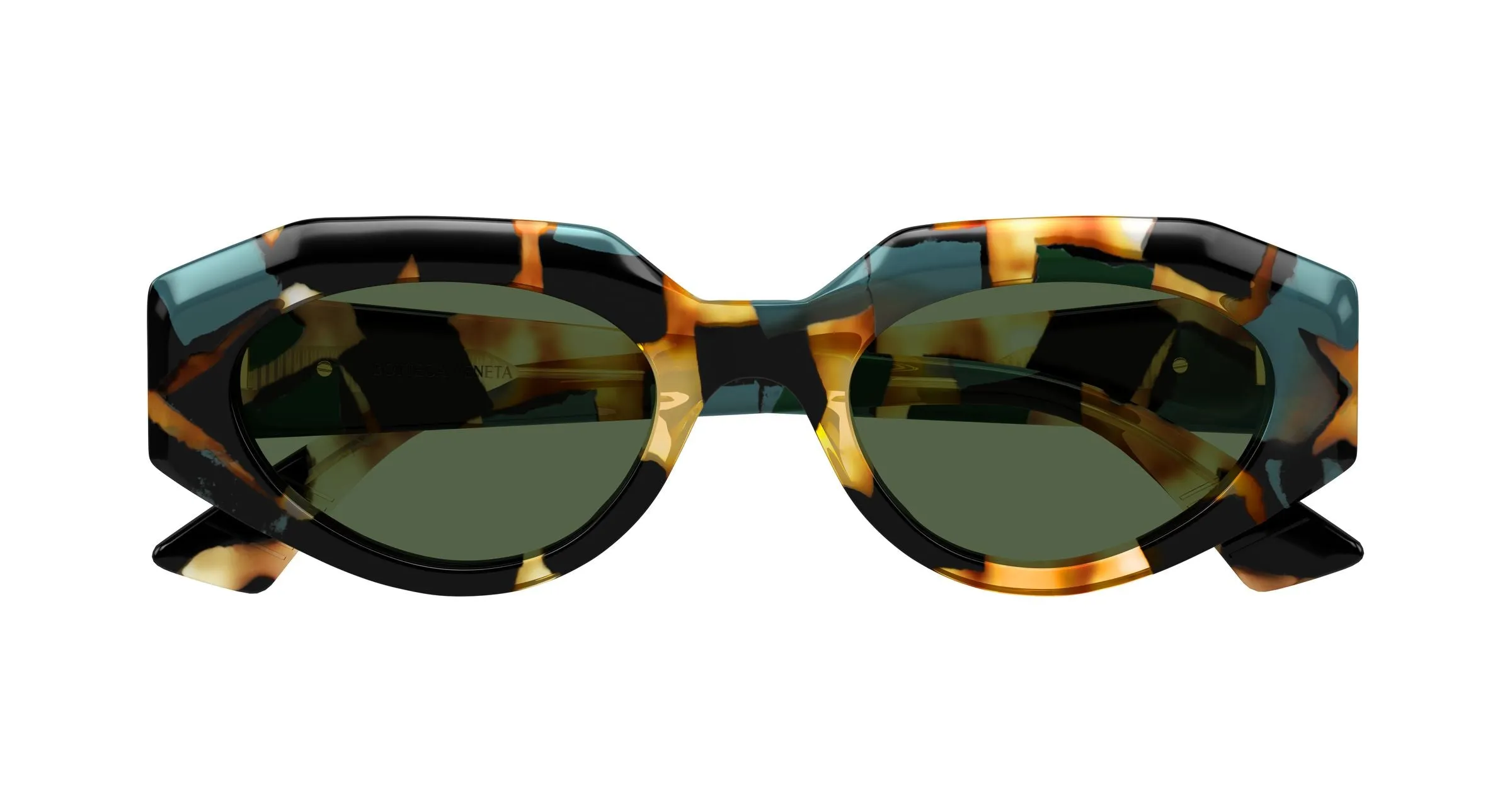 Bottega Veneta BV1392S 001 Occhiali da sole Acetato Verde Verde Rotonda - immagine 2