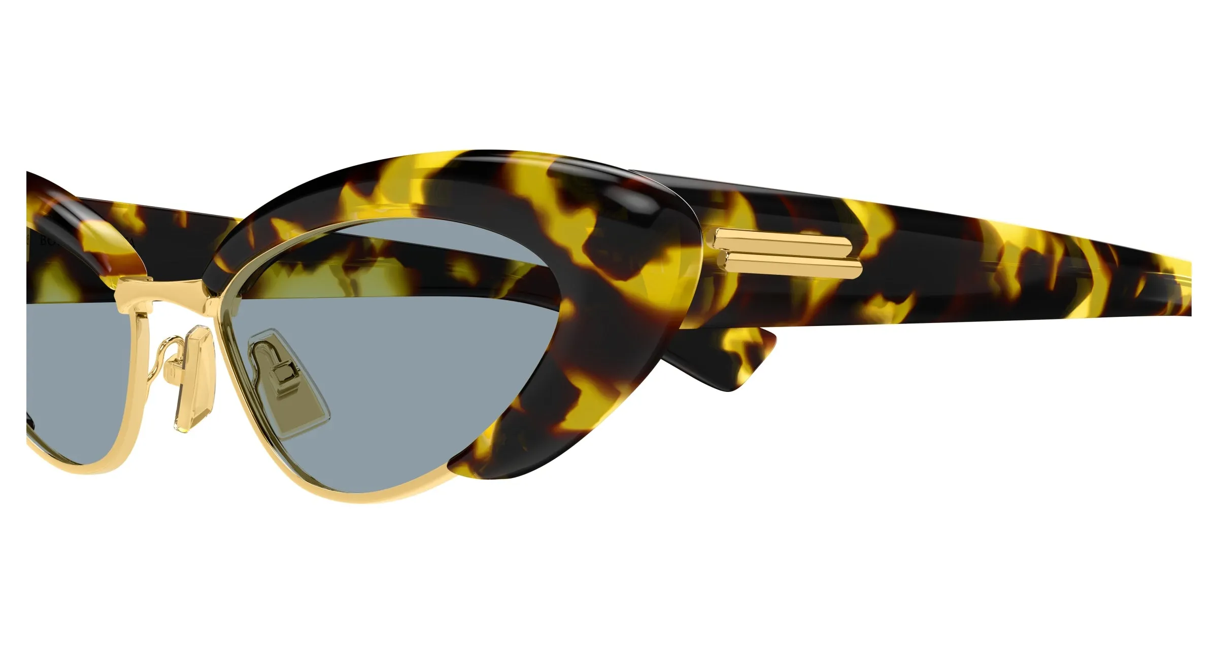 Bottega Veneta BV1387S 002 Occhiali da sole Acetato Havana Blu Cat Eye - immagine 3