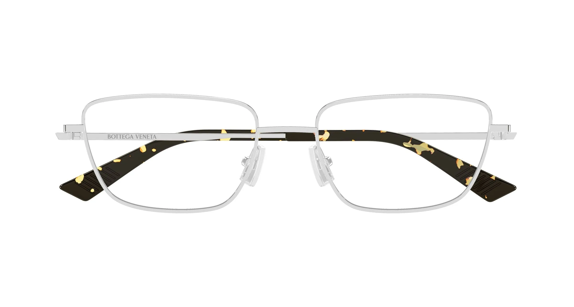 Bottega Veneta BV1385O 002 Montature da vista Metallo Argento Trasparente Cat Eye - immagine 2