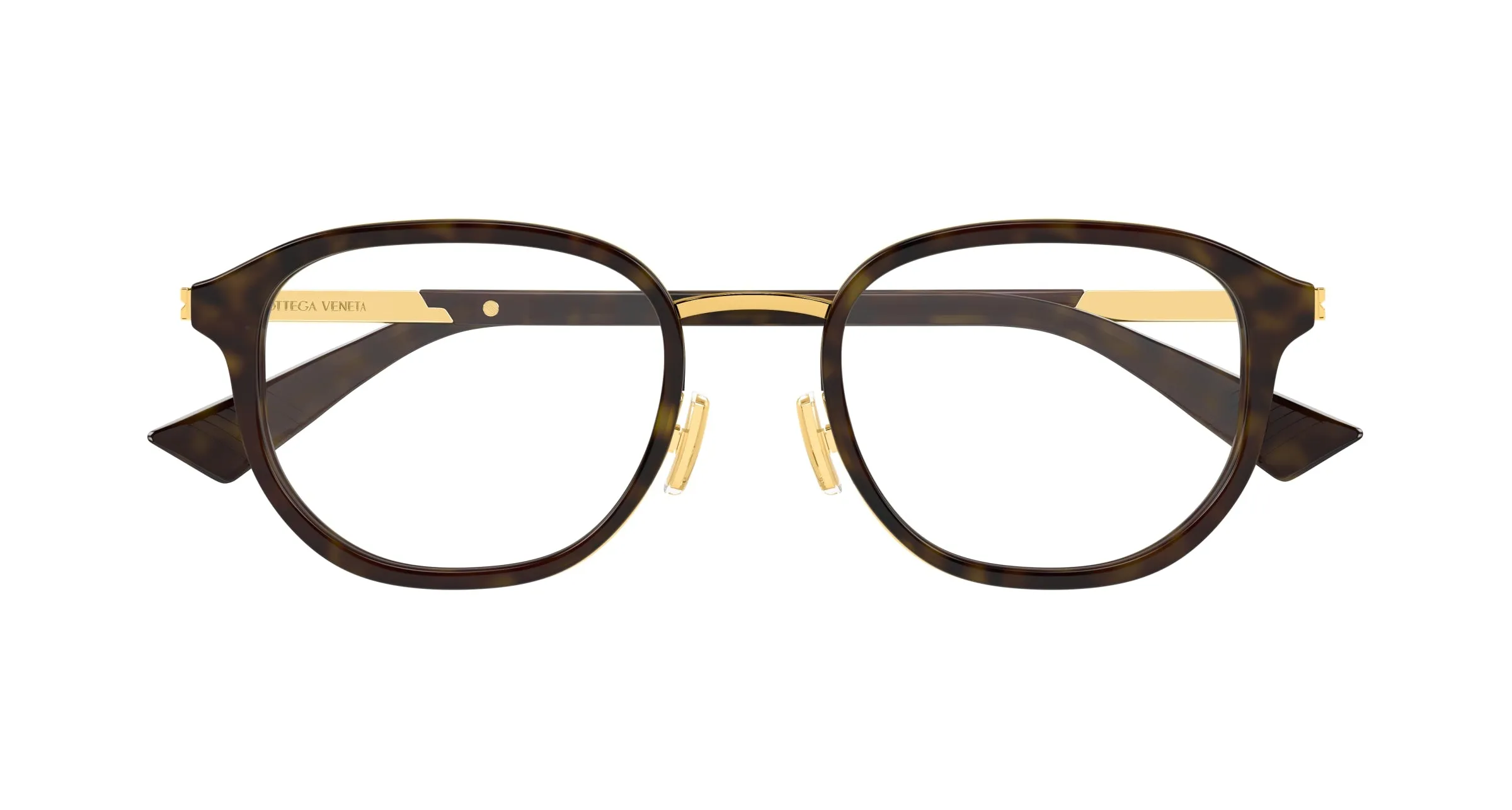 Bottega Veneta BV1378OK 002 Montature da vista Acetato Havana Trasparente Rotonda - immagine 2