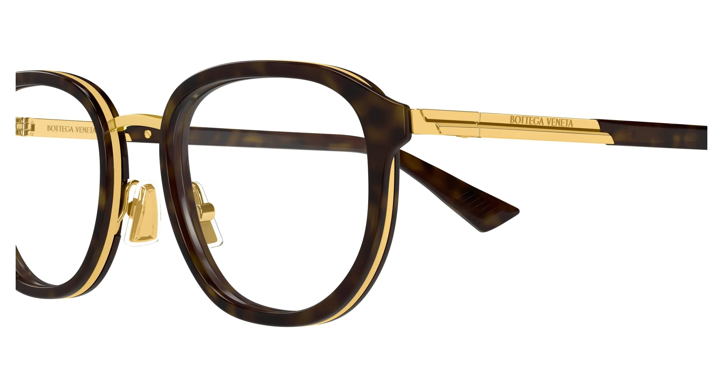Bottega Veneta BV1378OK 002 Montature da vista Acetato Havana Trasparente Rotonda - immagine 3