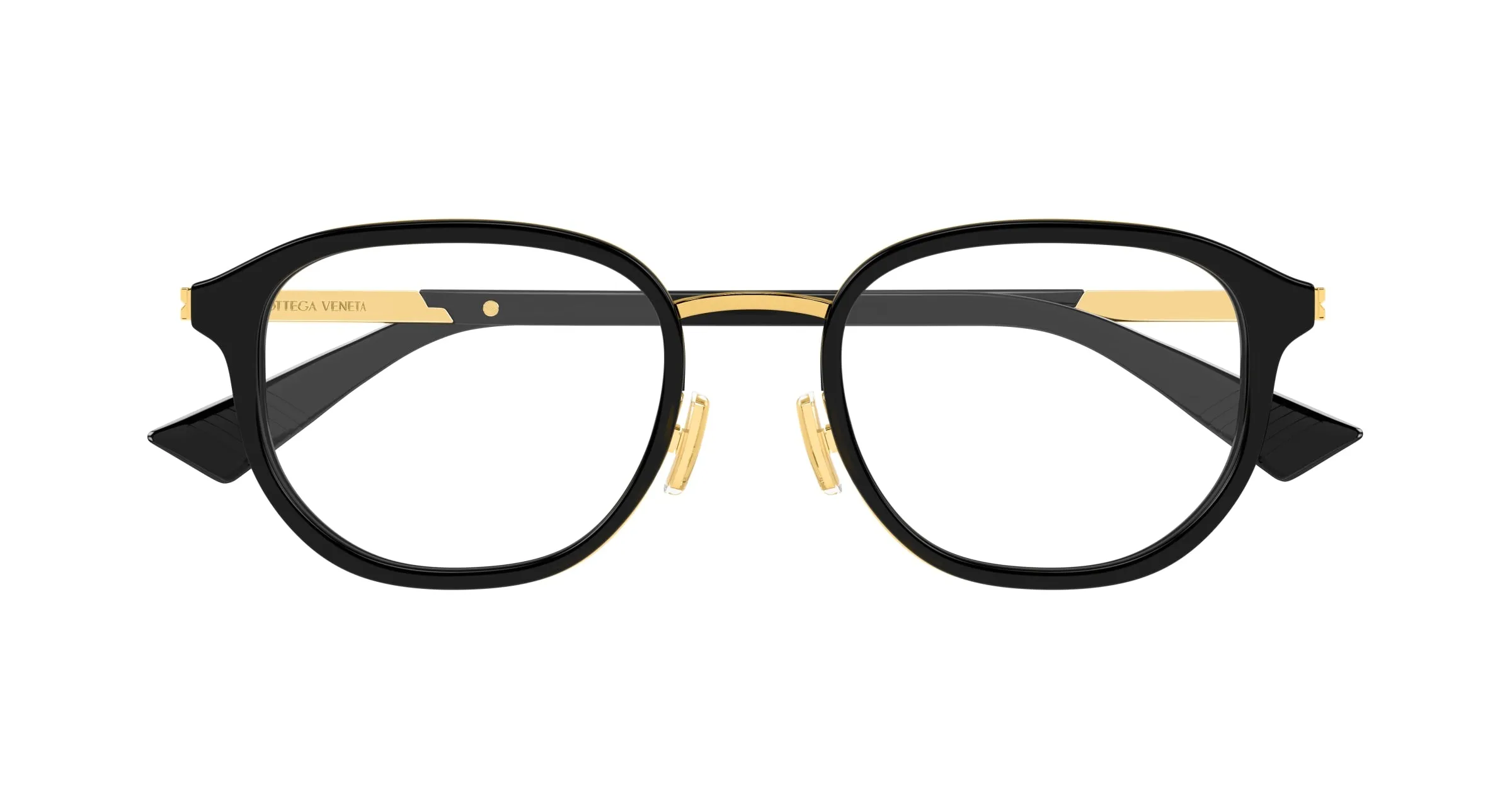 Bottega Veneta BV1378OK 001 Montature da vista Acetato Nero Trasparente Rotonda - immagine 2