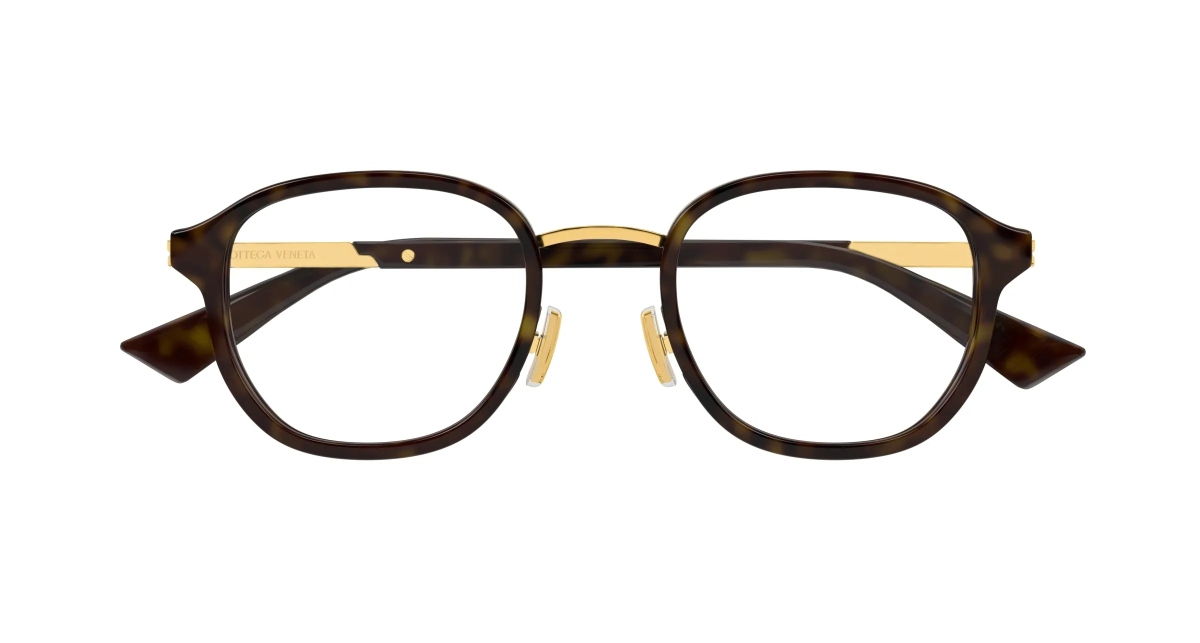 Bottega Veneta BV1376O 002 Montature da vista Acetato Havana Trasparente Rotonda - immagine 2
