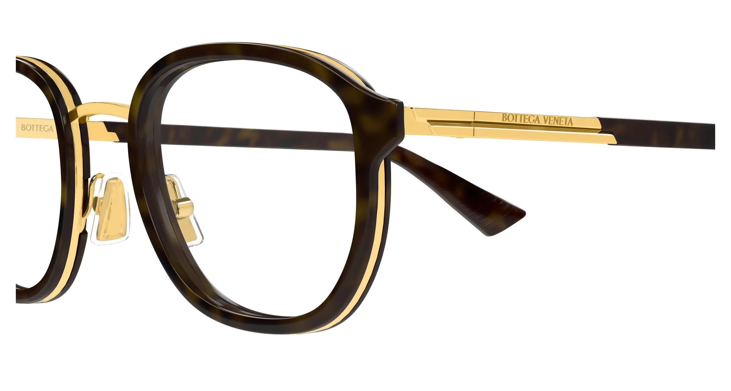 Bottega Veneta BV1376O 002 Montature da vista Acetato Havana Trasparente Rotonda - immagine 3
