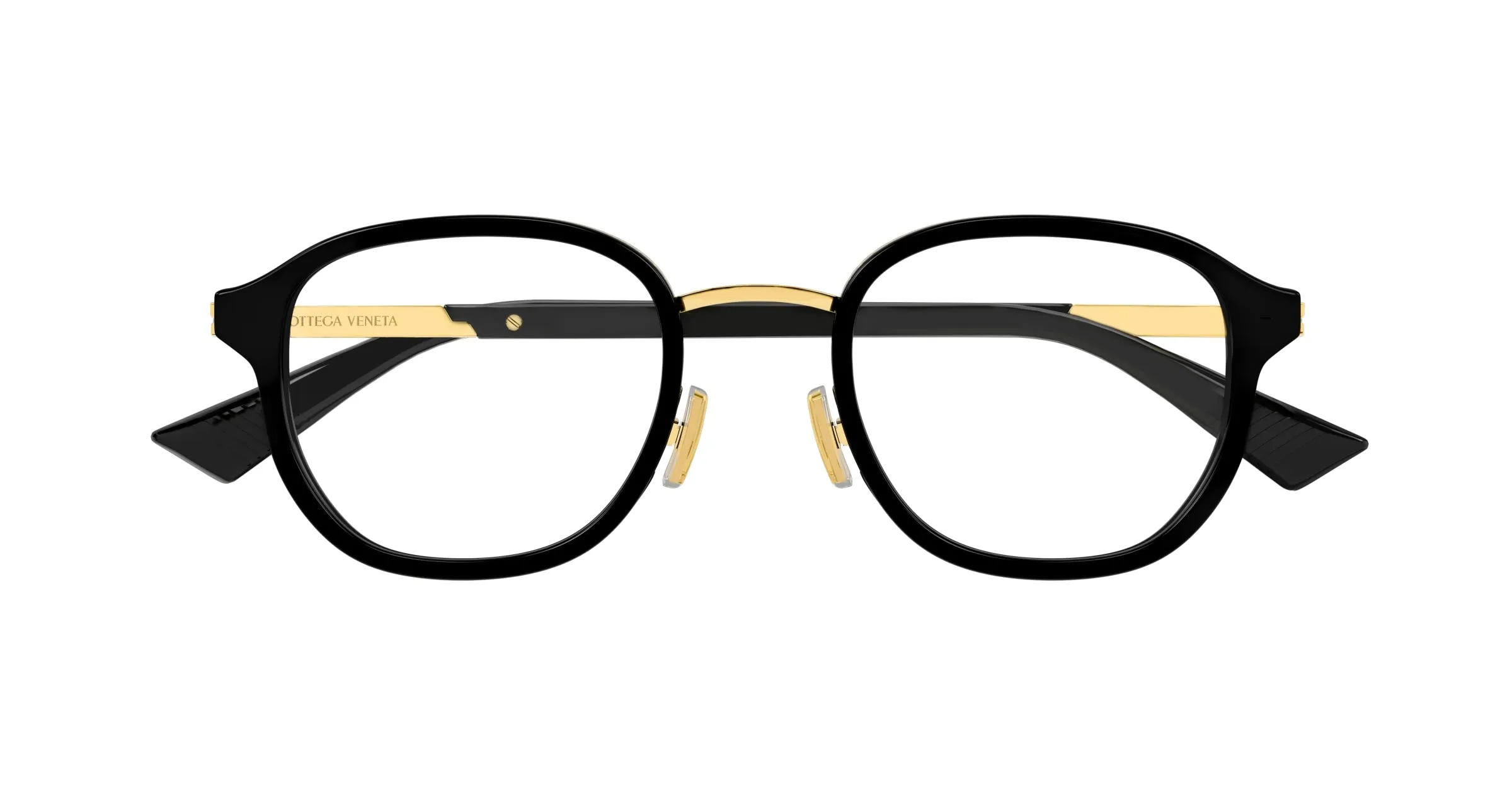Bottega Veneta BV1376O 001 Montature da vista Acetato Nero Trasparente Rotonda - immagine 2