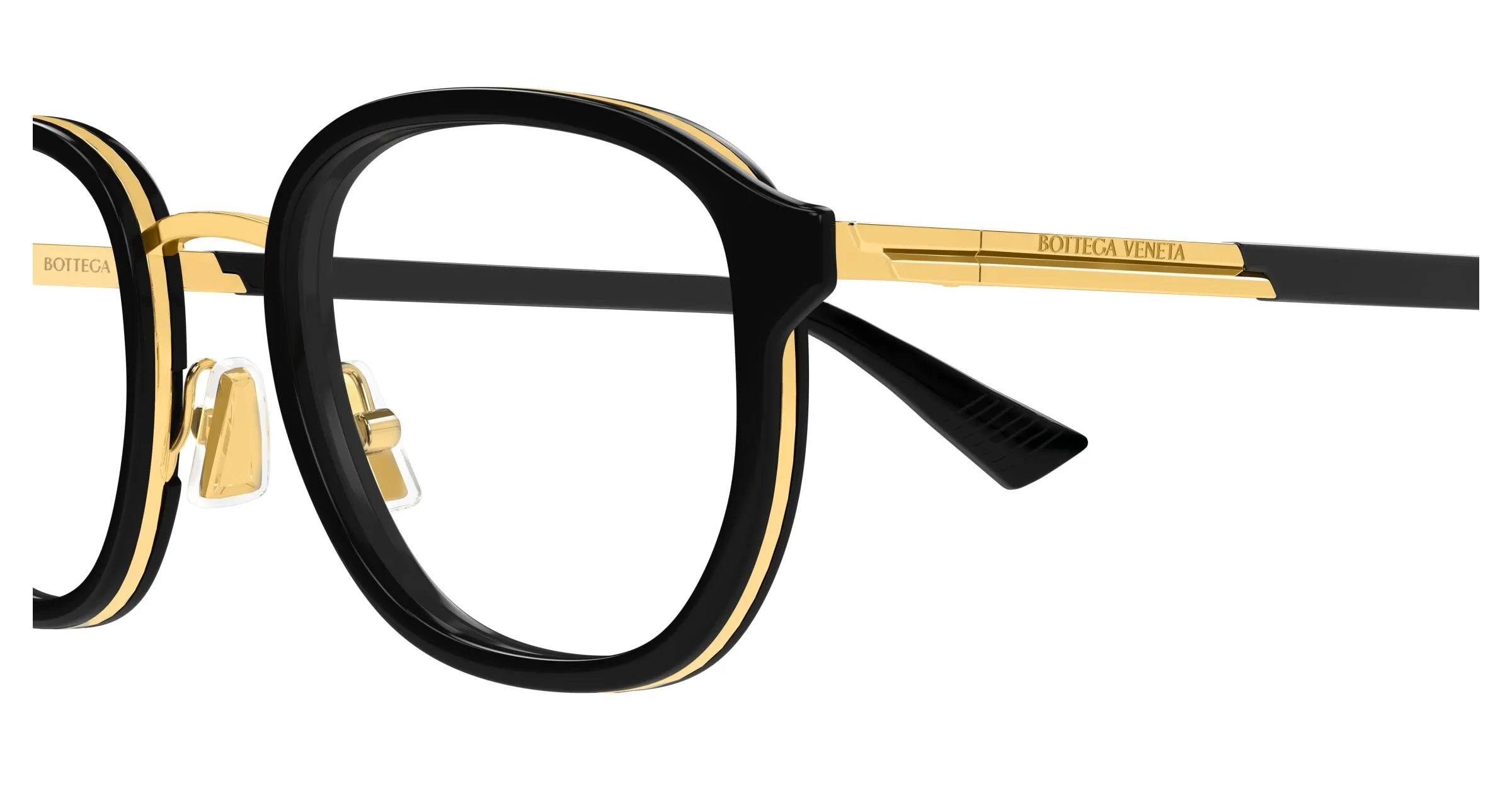 Bottega Veneta BV1376O 001 Montature da vista Acetato Nero Trasparente Rotonda - immagine 3