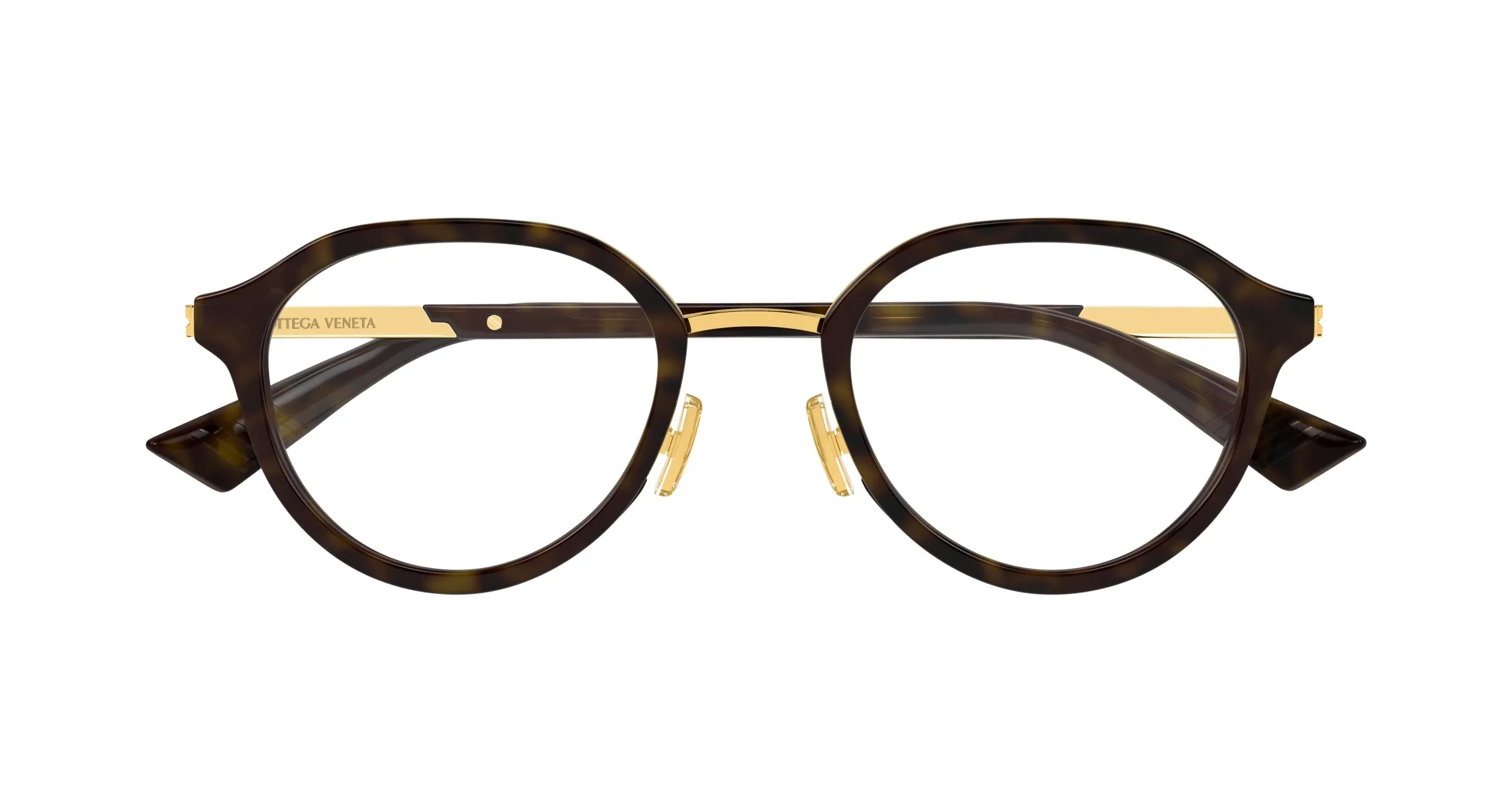 Bottega Veneta BV1375O 002 Montature da vista Acetato Havana Trasparente Rotonda - immagine 2