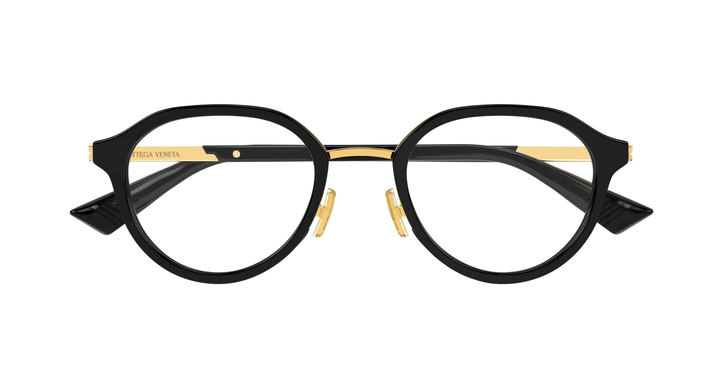 Bottega Veneta BV1375O 001 Montature da vista Acetato Nero Trasparente Rotonda - immagine 2