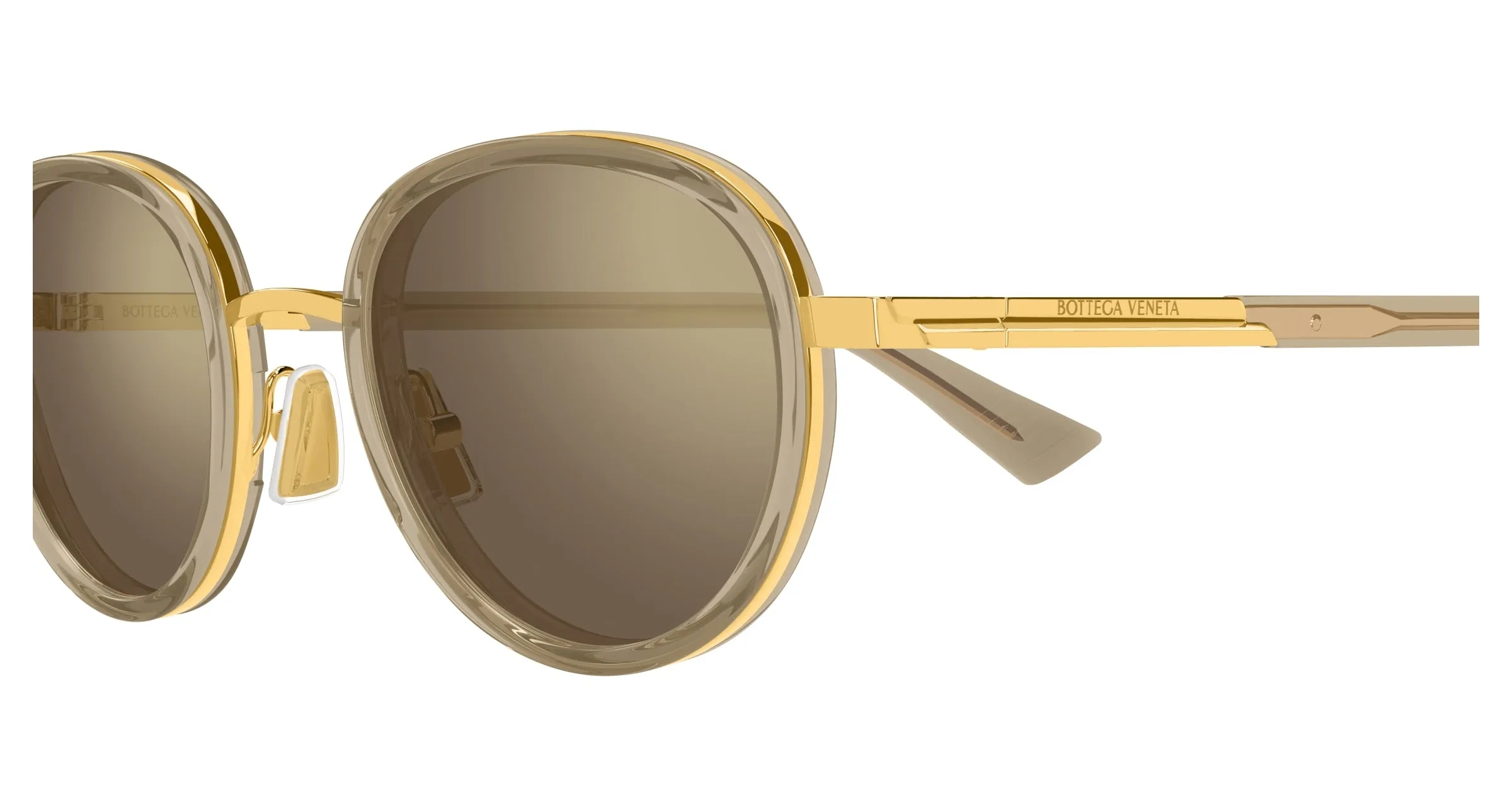 Bottega Veneta BV1372S 003 Occhiali da sole Acetato Marrone Bronzo Rotonda - immagine 3