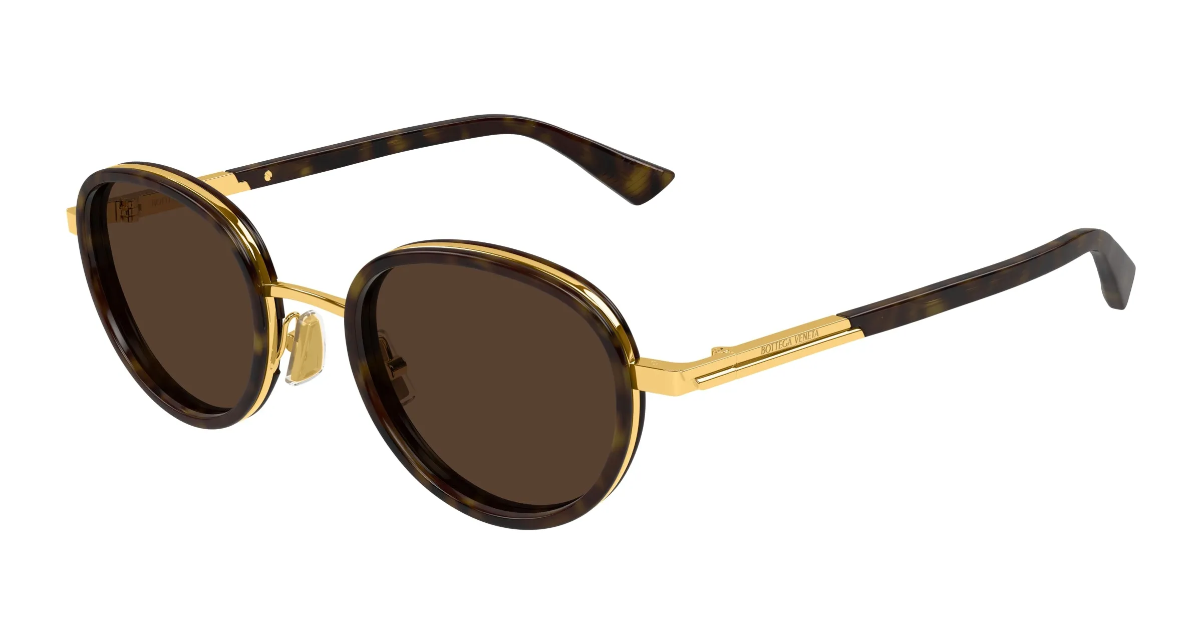 Bottega Veneta BV1372S 002 Occhiali da sole Acetato Havana Marrone Rotonda - immagine 1