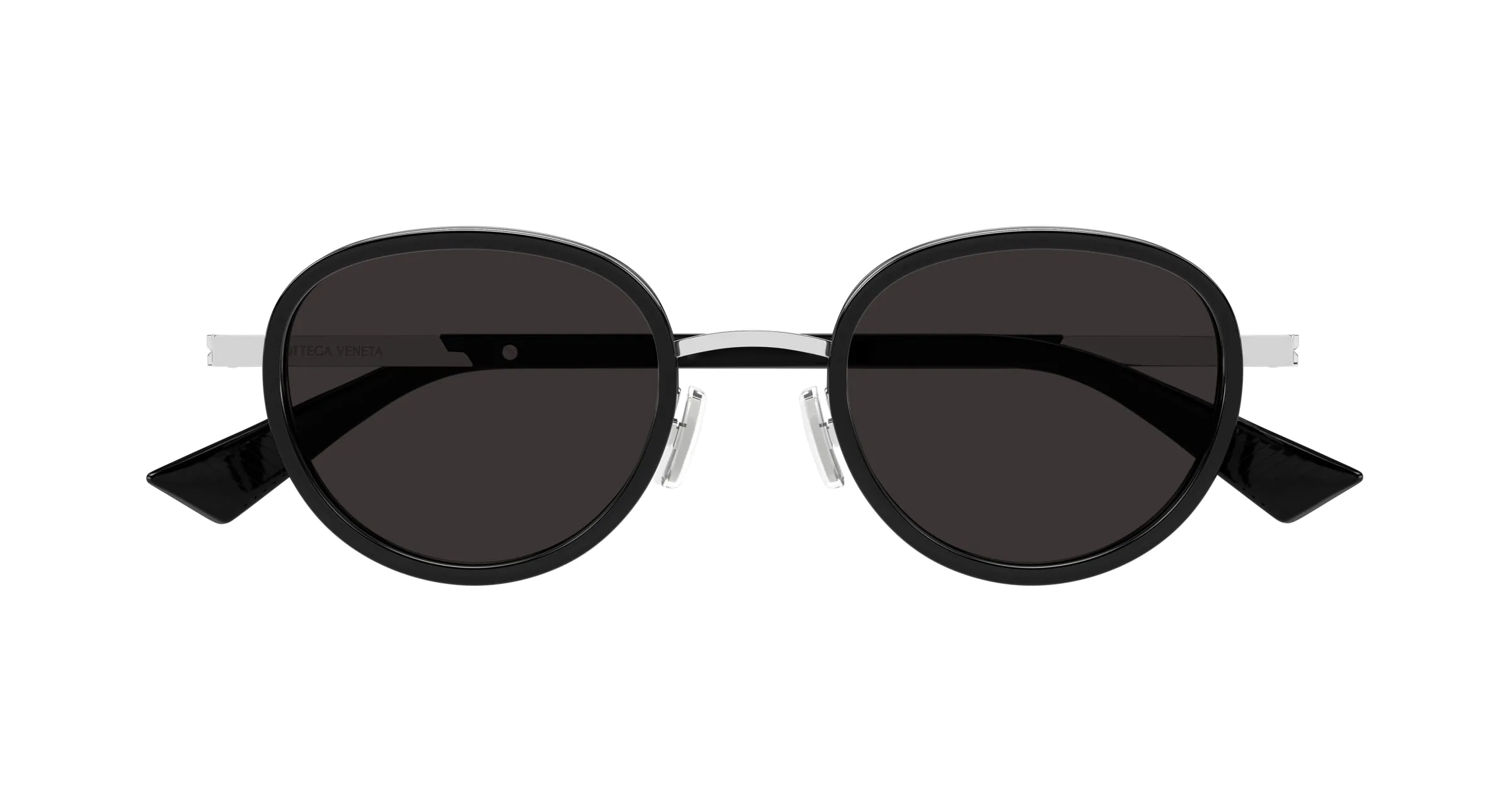 Bottega Veneta BV1372S 001 Occhiali da sole Acetato Nero Grigio Rotonda - immagine 2