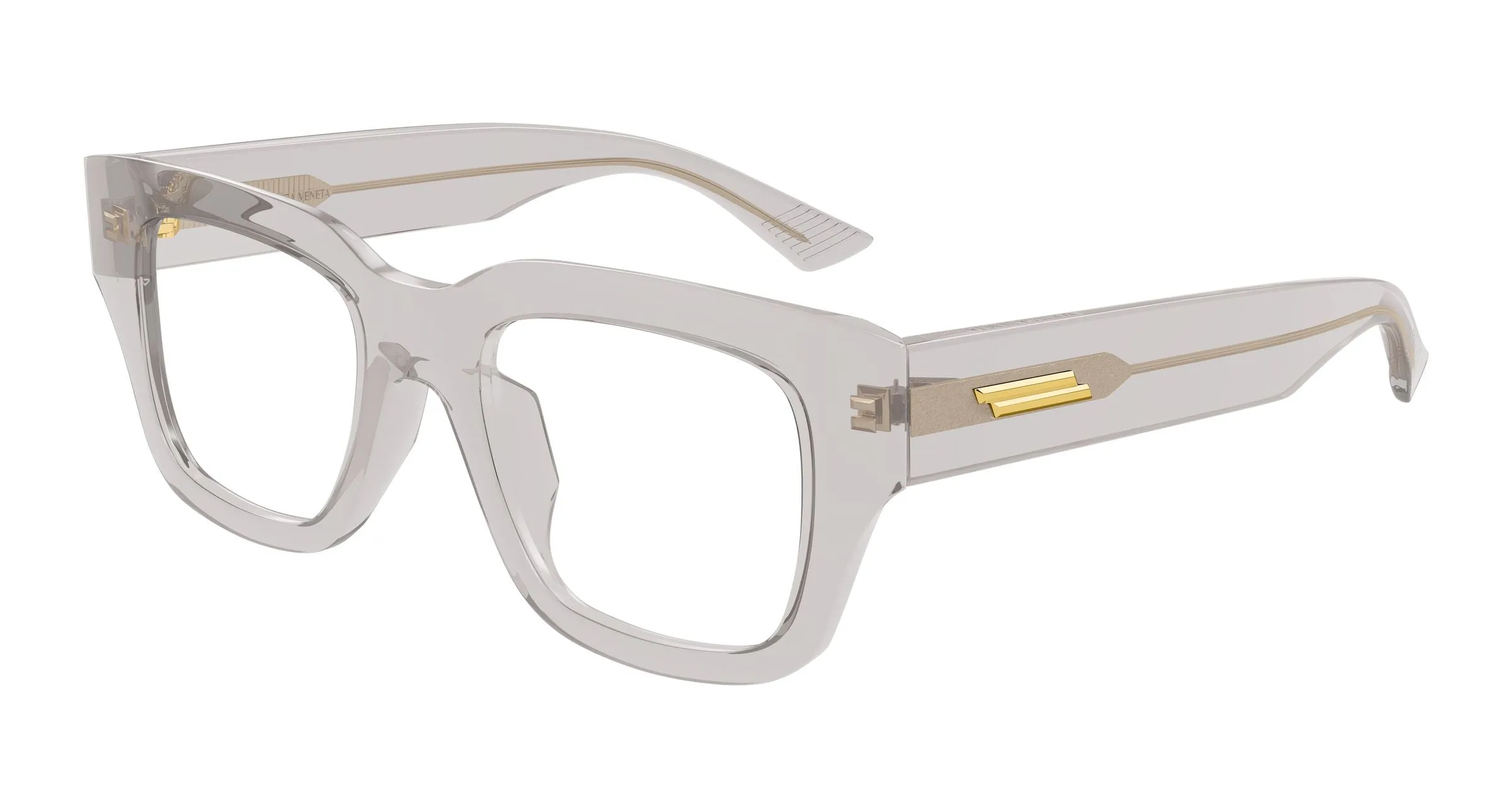 Bottega Veneta BV1361O 010 Montature da vista Acetato Grigio Trasparente Squadrata - immagine 1