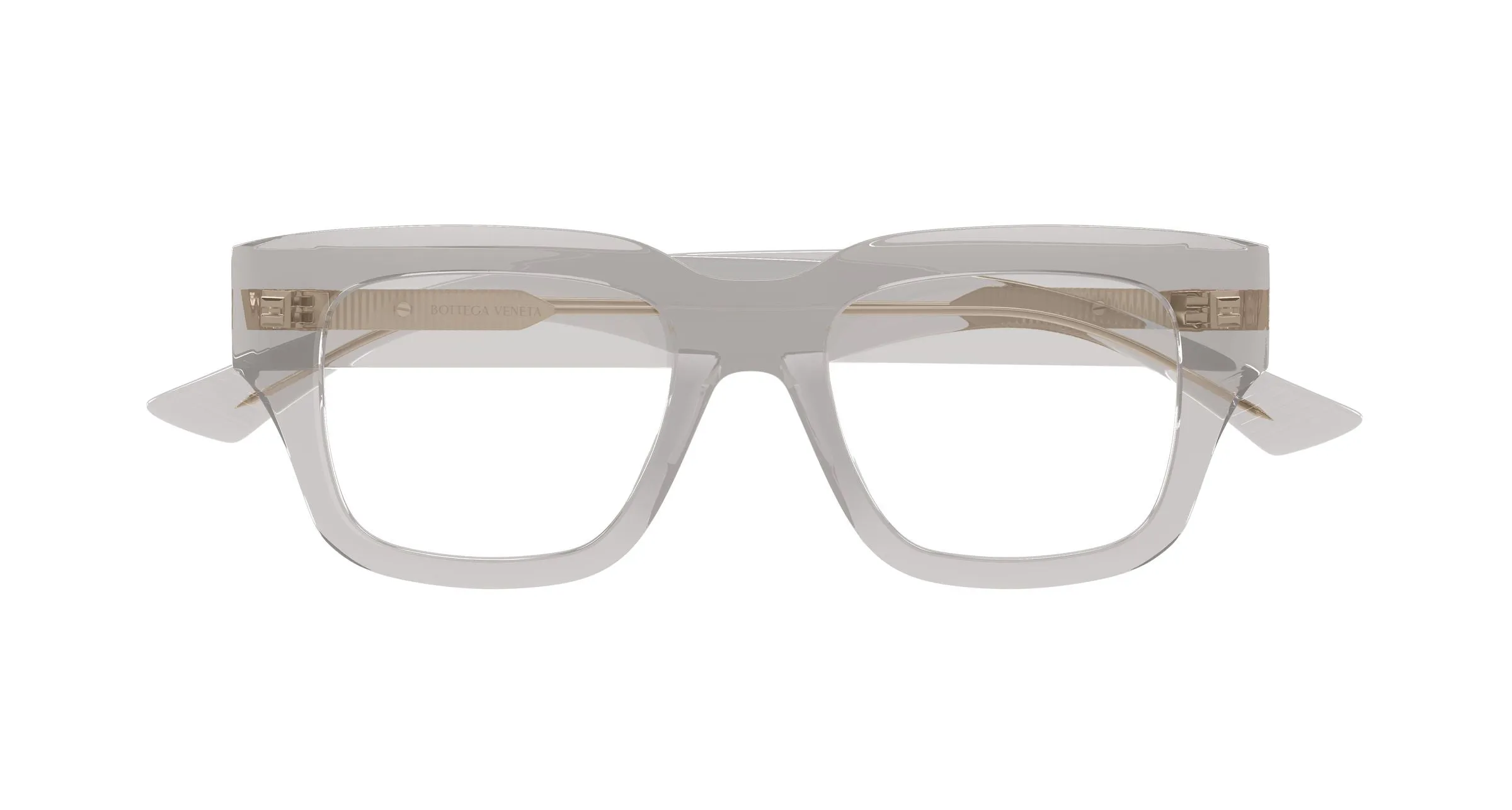 Bottega Veneta BV1361O 010 Montature da vista Acetato Grigio Trasparente Squadrata - immagine 2