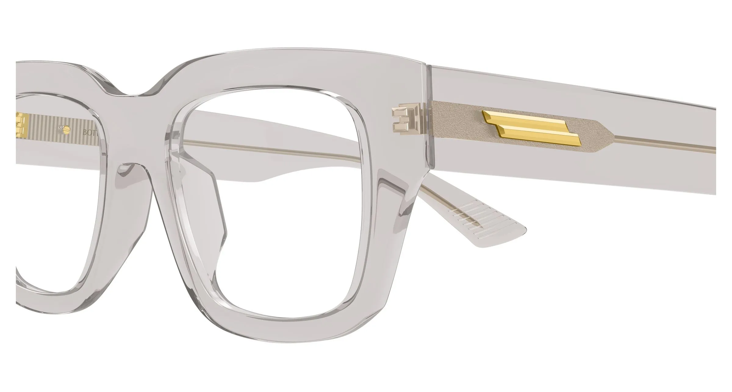 Bottega Veneta BV1361O 010 Montature da vista Acetato Grigio Trasparente Squadrata - immagine 3