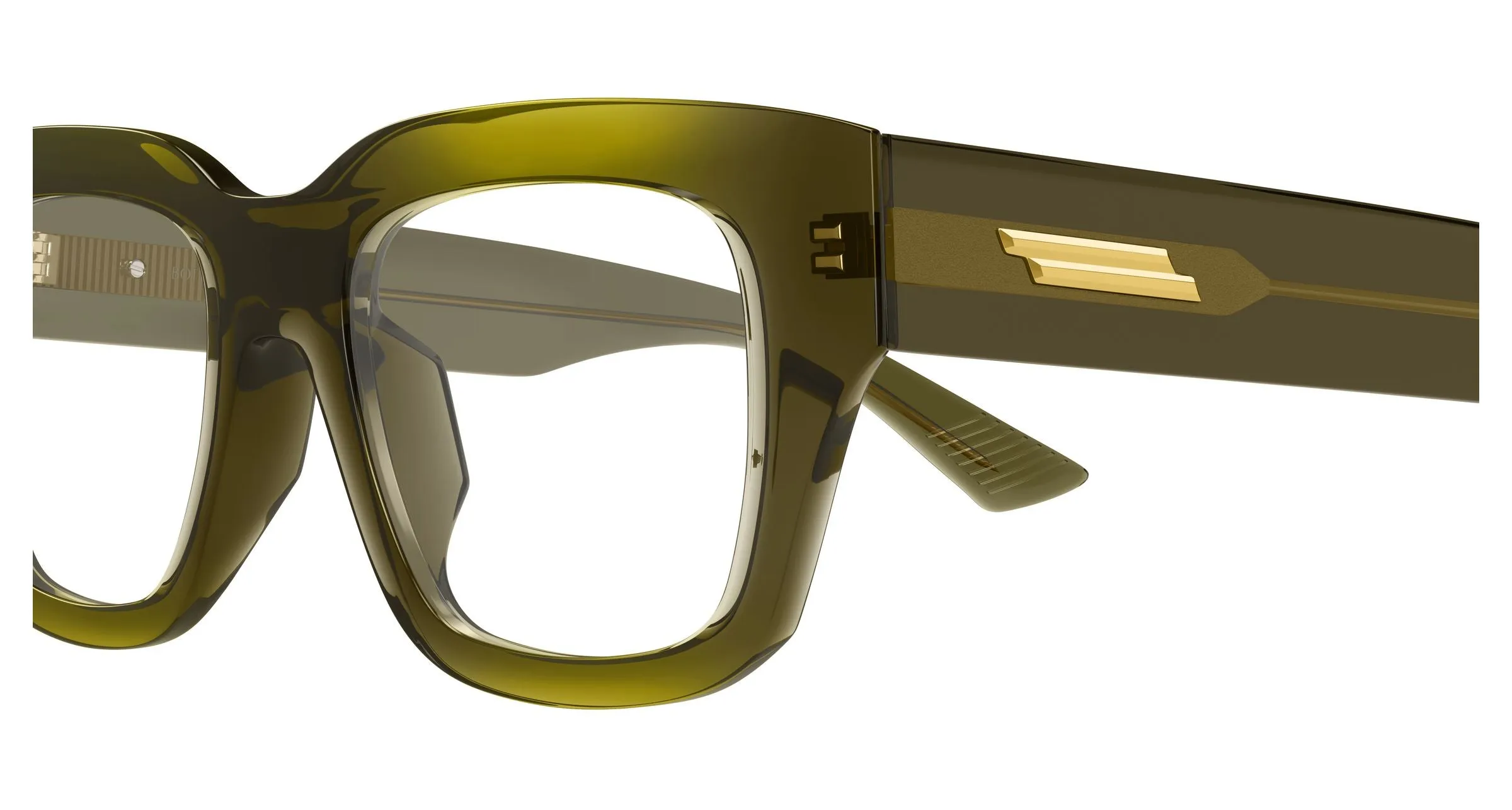 Bottega Veneta BV1361O 009 Montature da vista Acetato Verde Trasparente Squadrata - immagine 3