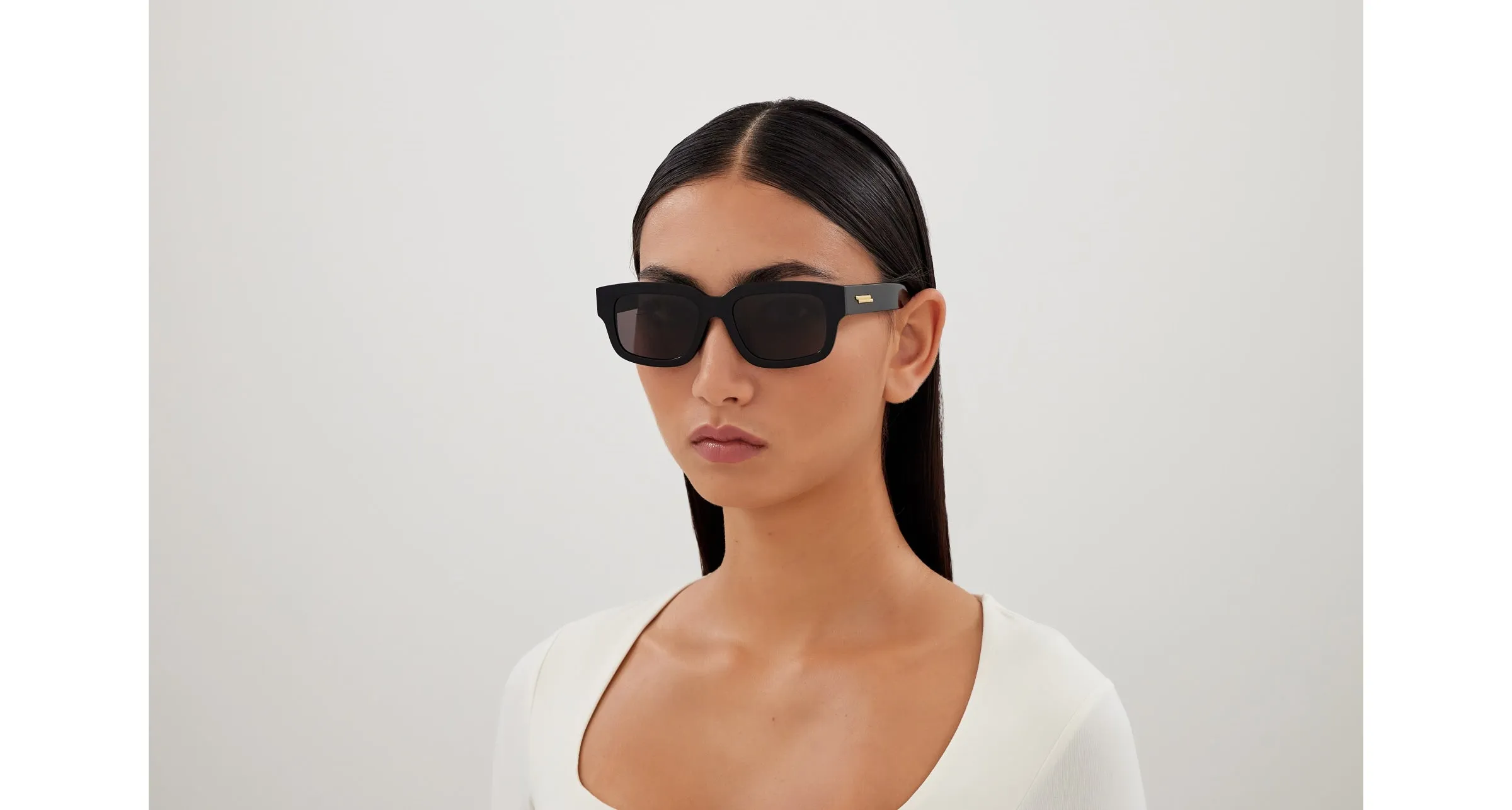 Bottega Veneta BV1359SA 001 Occhiali da sole Acetato Nero Grigio Squadrata - immagine 4