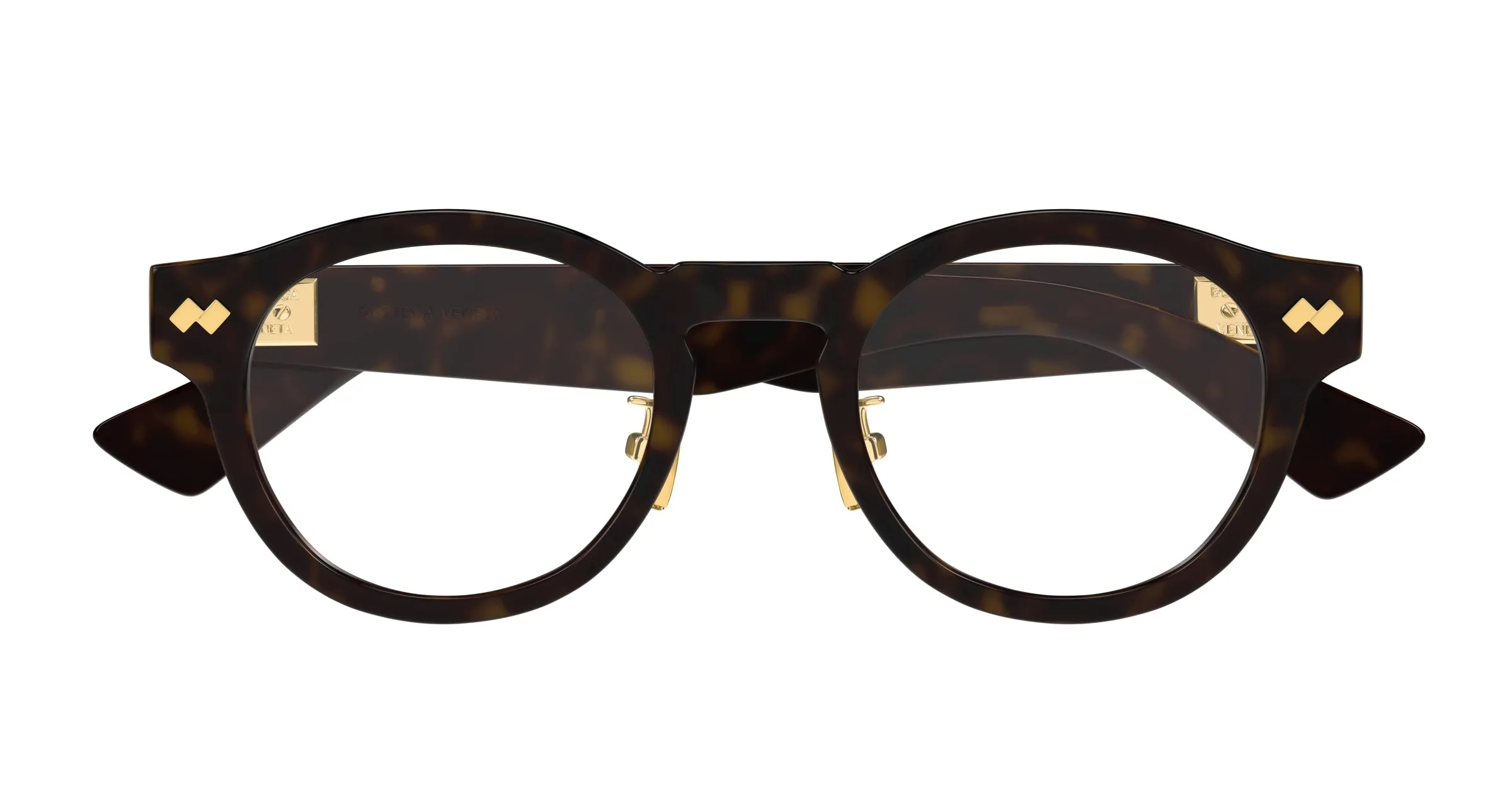 Bottega Veneta BV1356OA 002 Montature da vista Acetato Havana Trasparente Rotonda - immagine 2