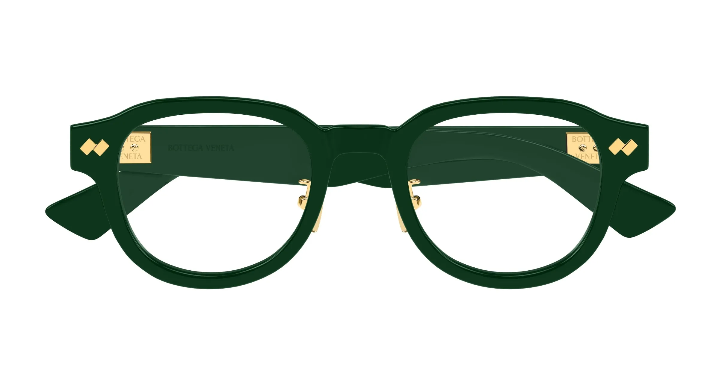 Bottega Veneta BV1355OJ 008 Montature da vista Acetato Verde Trasparente Rotonda - immagine 2