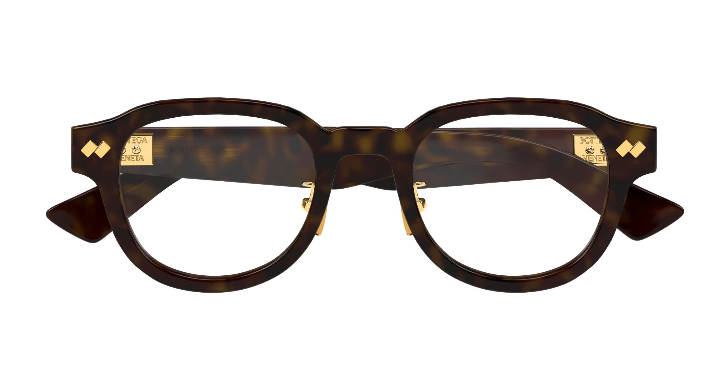 Bottega Veneta BV1355OJ 006 Montature da vista Acetato Havana Trasparente Rotonda - immagine 2