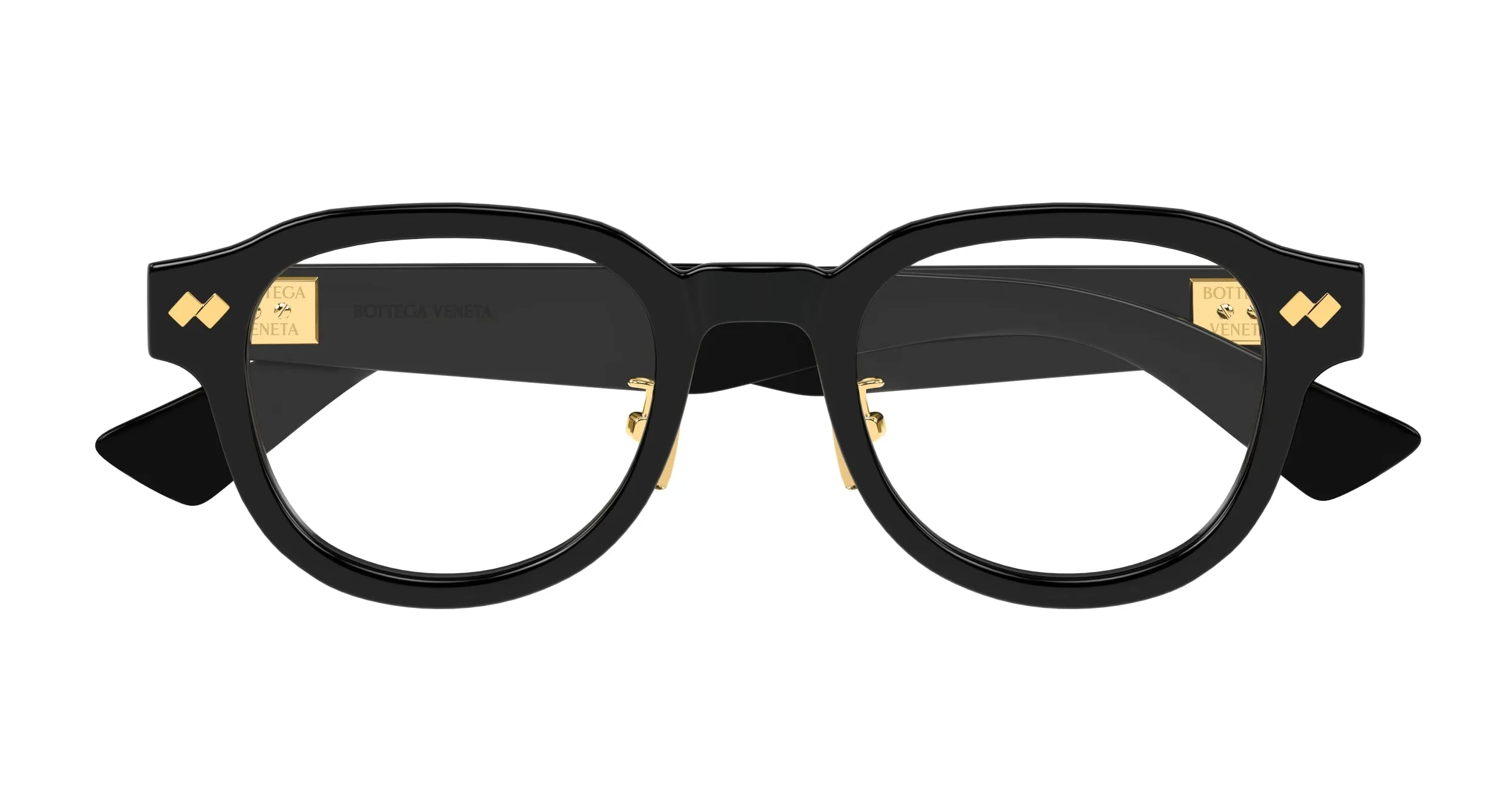 Bottega Veneta BV1355OJ 005 Montature da vista Acetato Nero Trasparente Rotonda - immagine 2