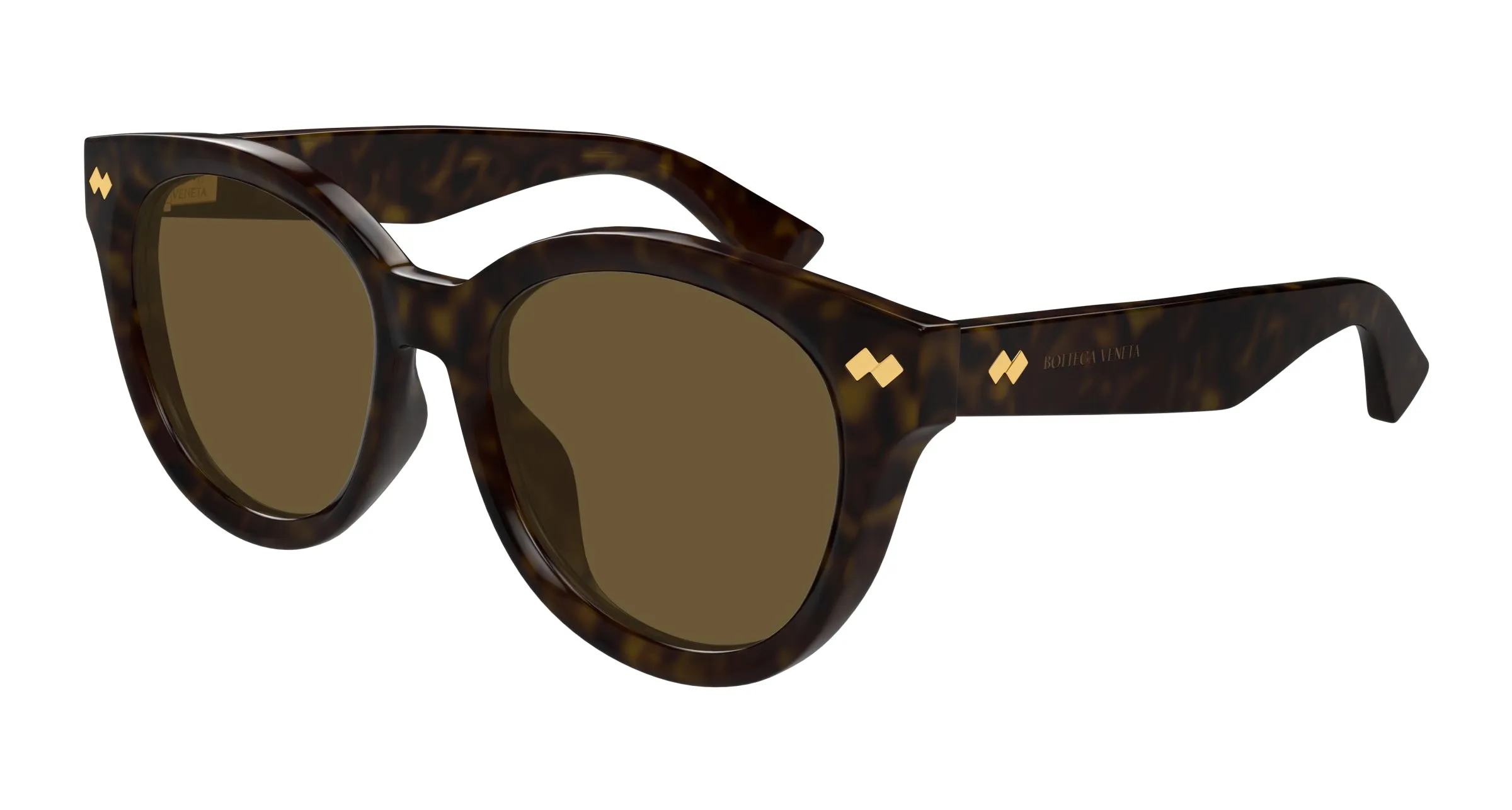 Bottega Veneta BV1352SK 002 Occhiali da sole Acetato Havana Marrone Rotonda - immagine 1