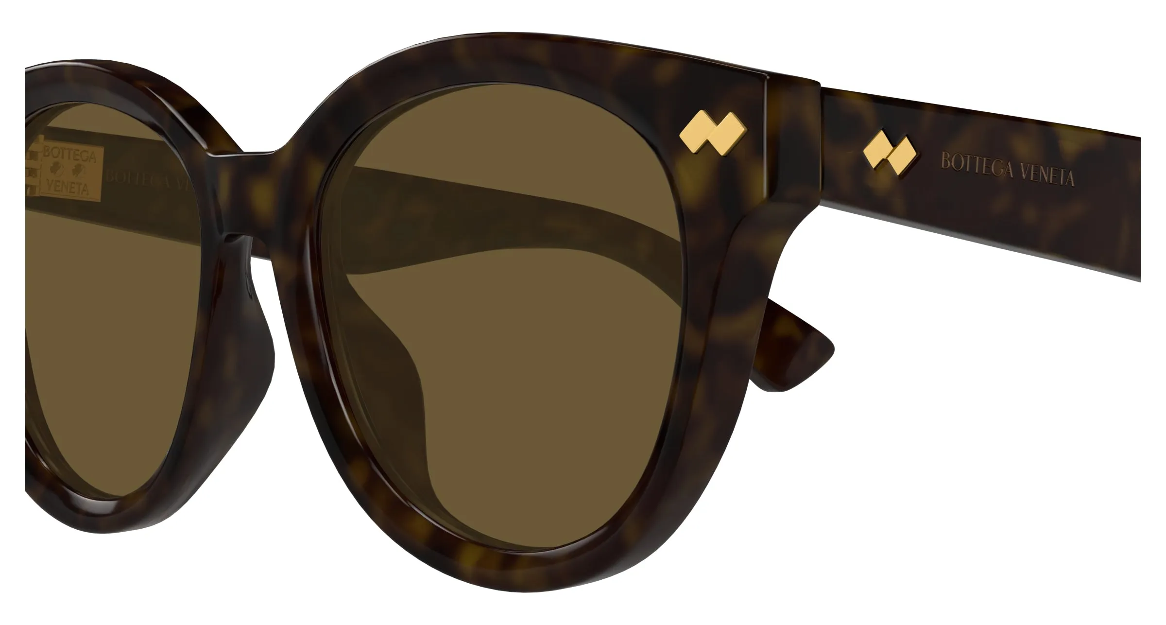 Bottega Veneta BV1352SK 002 Occhiali da sole Acetato Havana Marrone Rotonda - immagine 3